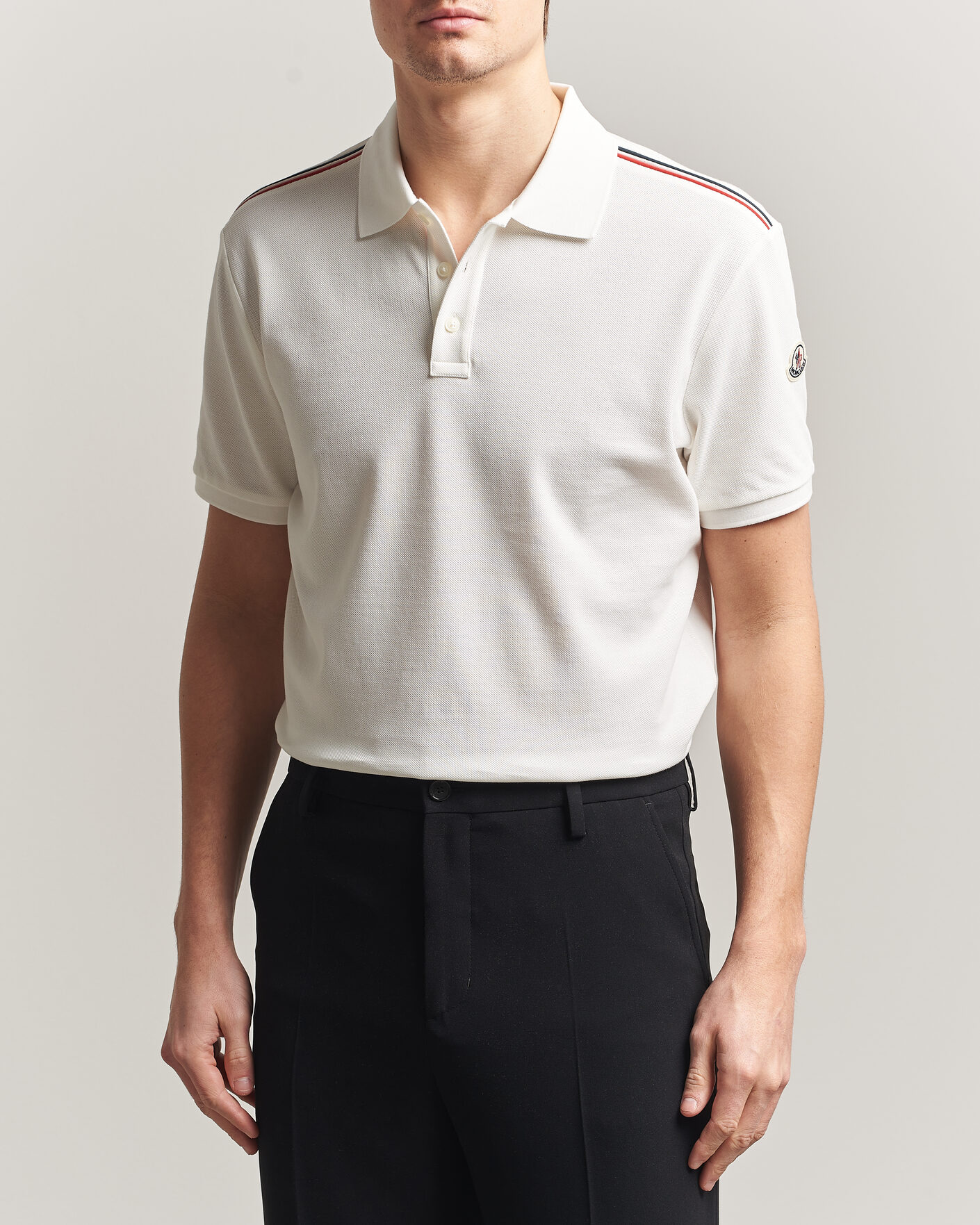Herre | Pikéer | Moncler | Tricolore Shoulder Polo White