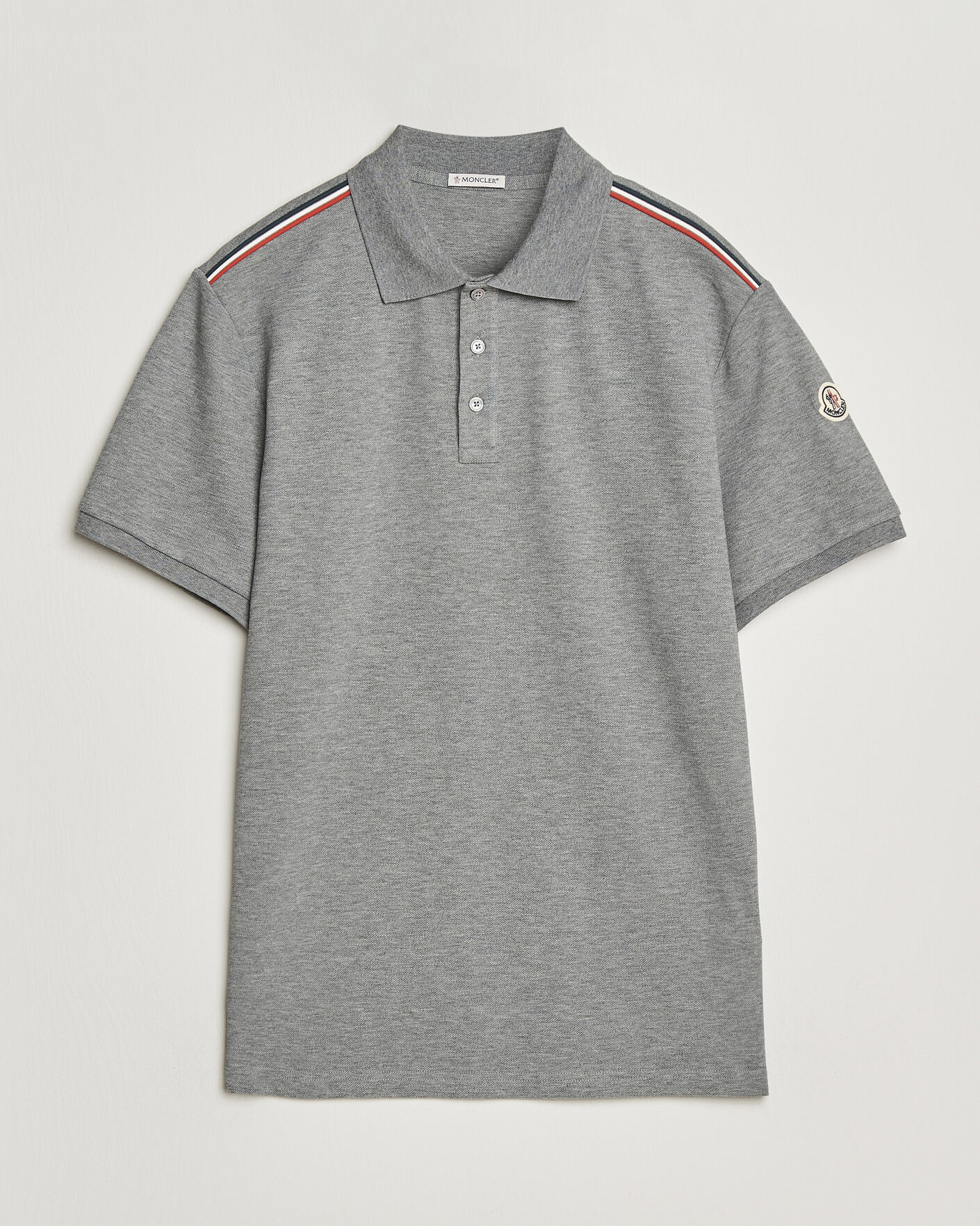 Herre | Pikéer | Moncler | Tricolore Shoulder Polo Light Grey
