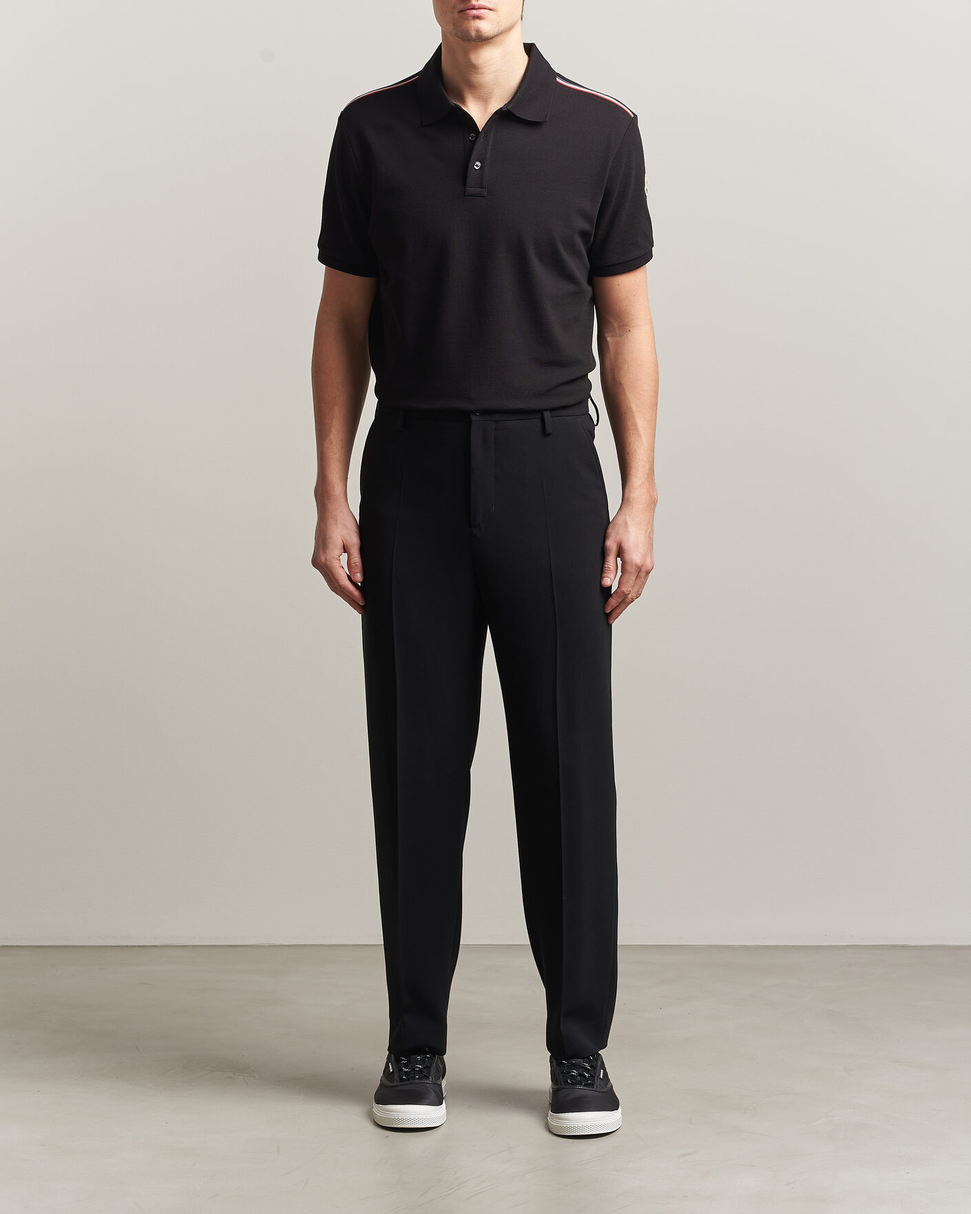 Herre | Pikéer | Moncler | Tricolore Shoulder Polo Black