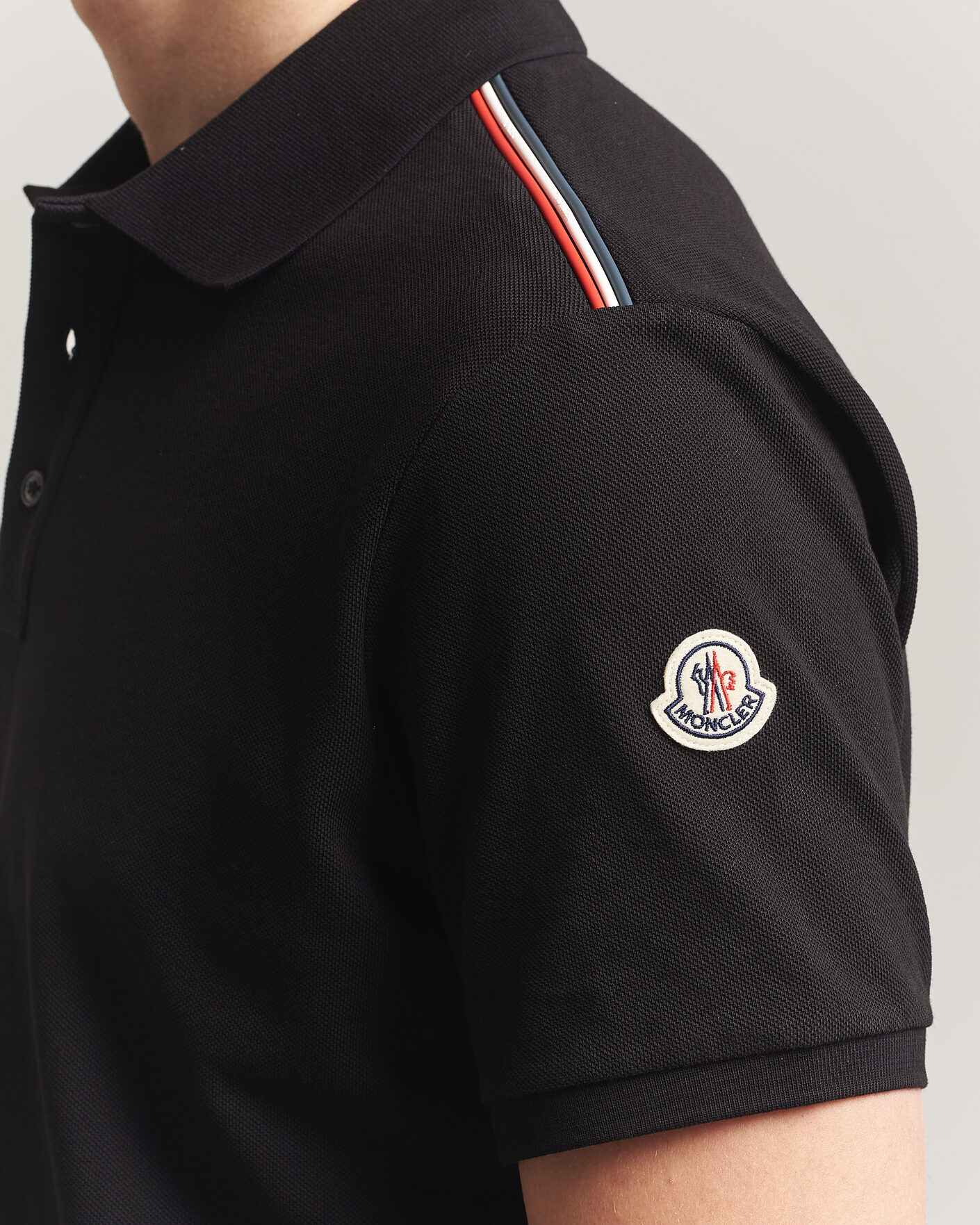 Herre | Pikéer | Moncler | Tricolore Shoulder Polo Black