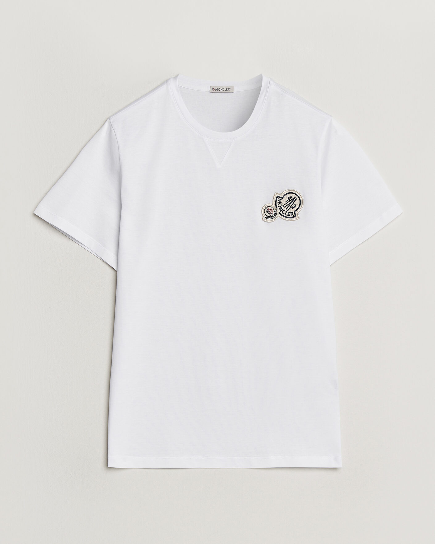 Herre | T-Shirts | Moncler | Double Logo T-Shirt White