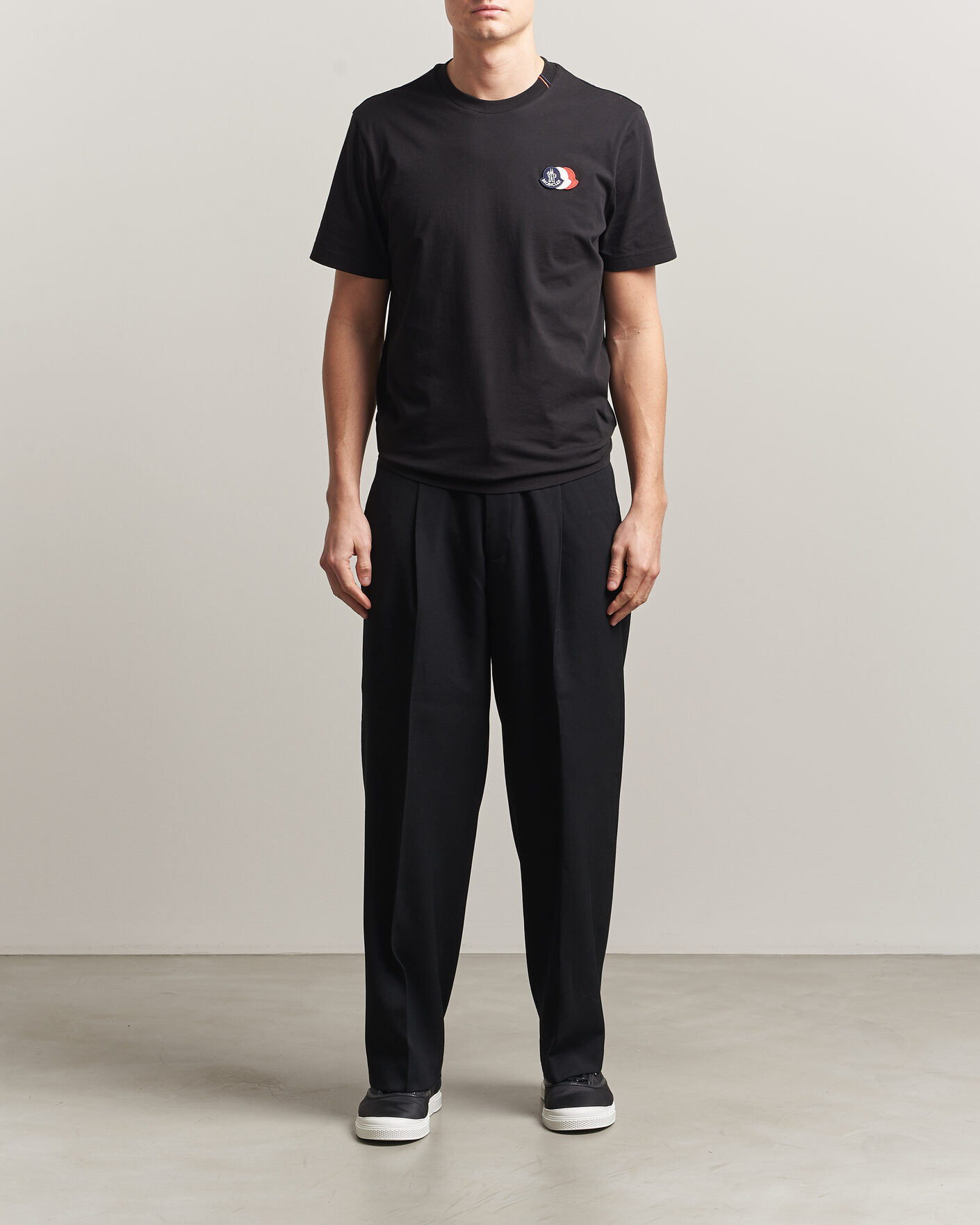 Herre | T-Shirts | Moncler | Tricolore Logo T-Shirt Black