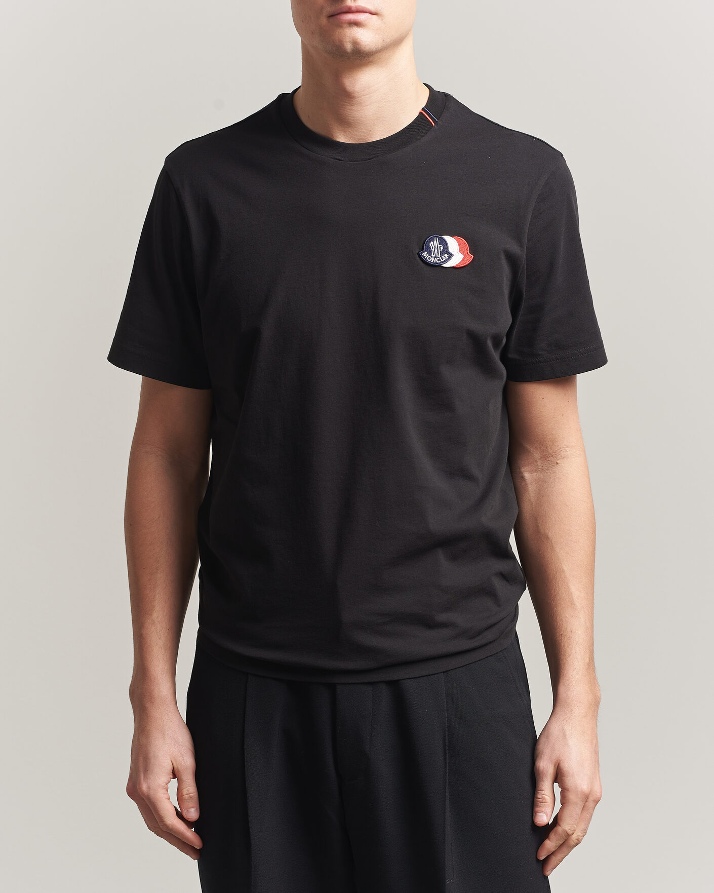 Herre | T-Shirts | Moncler | Tricolore Logo T-Shirt Black