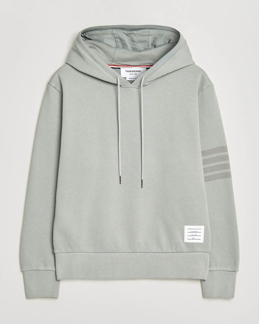 Herre | Gensere | Thom Browne | Overdyed 4-Bar Hoodie Light Grey