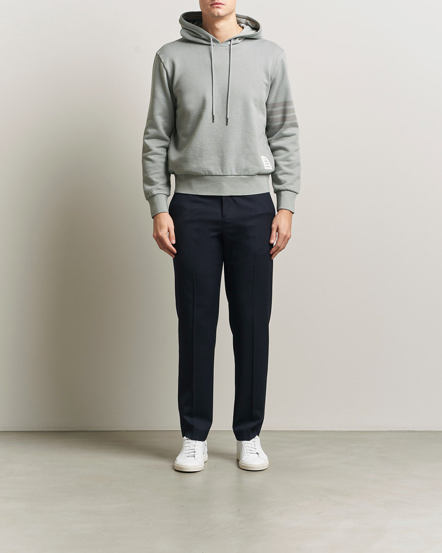 Herre | Gensere | Thom Browne | Overdyed 4-Bar Hoodie Light Grey