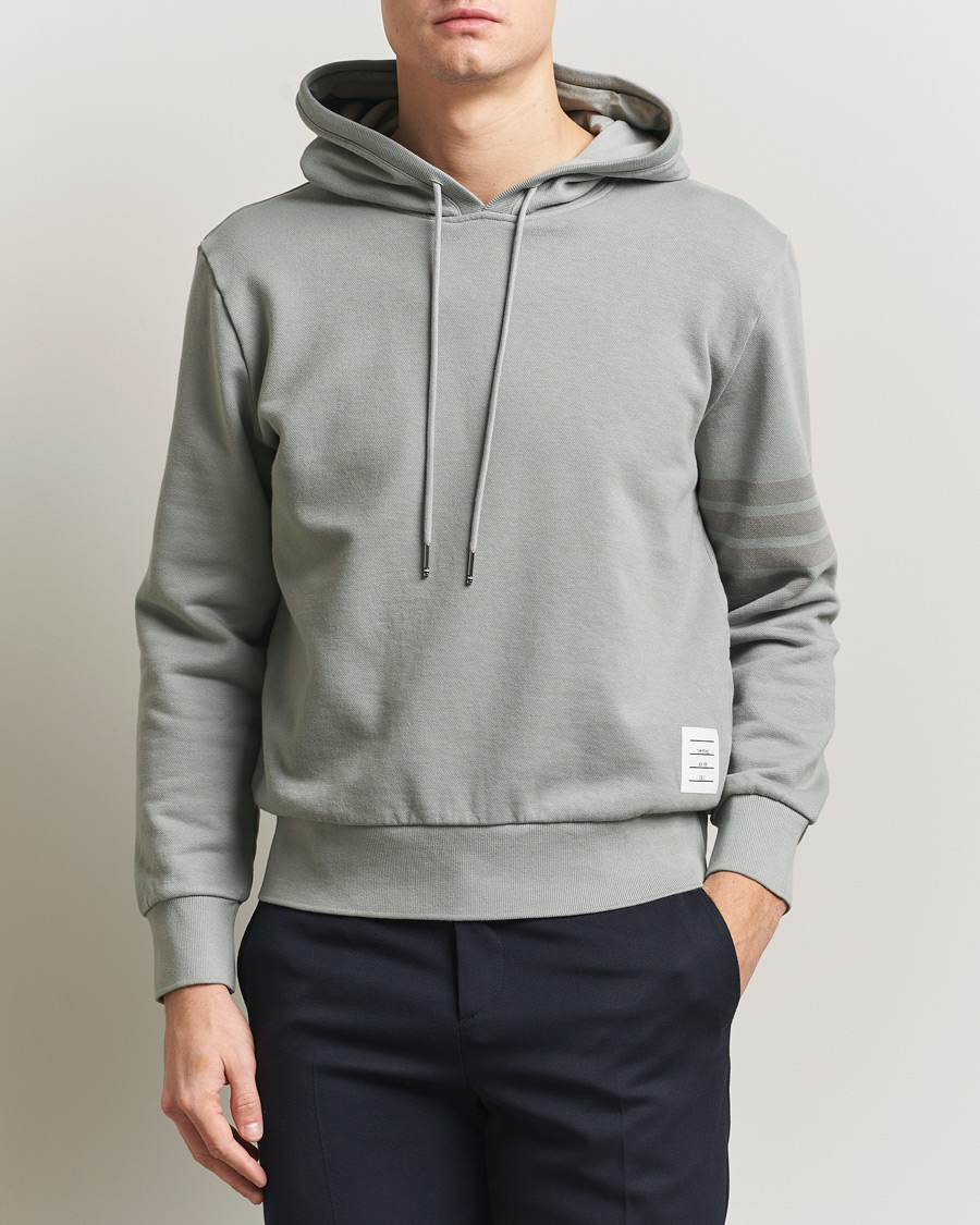 Herre | Gensere | Thom Browne | Overdyed 4-Bar Hoodie Light Grey
