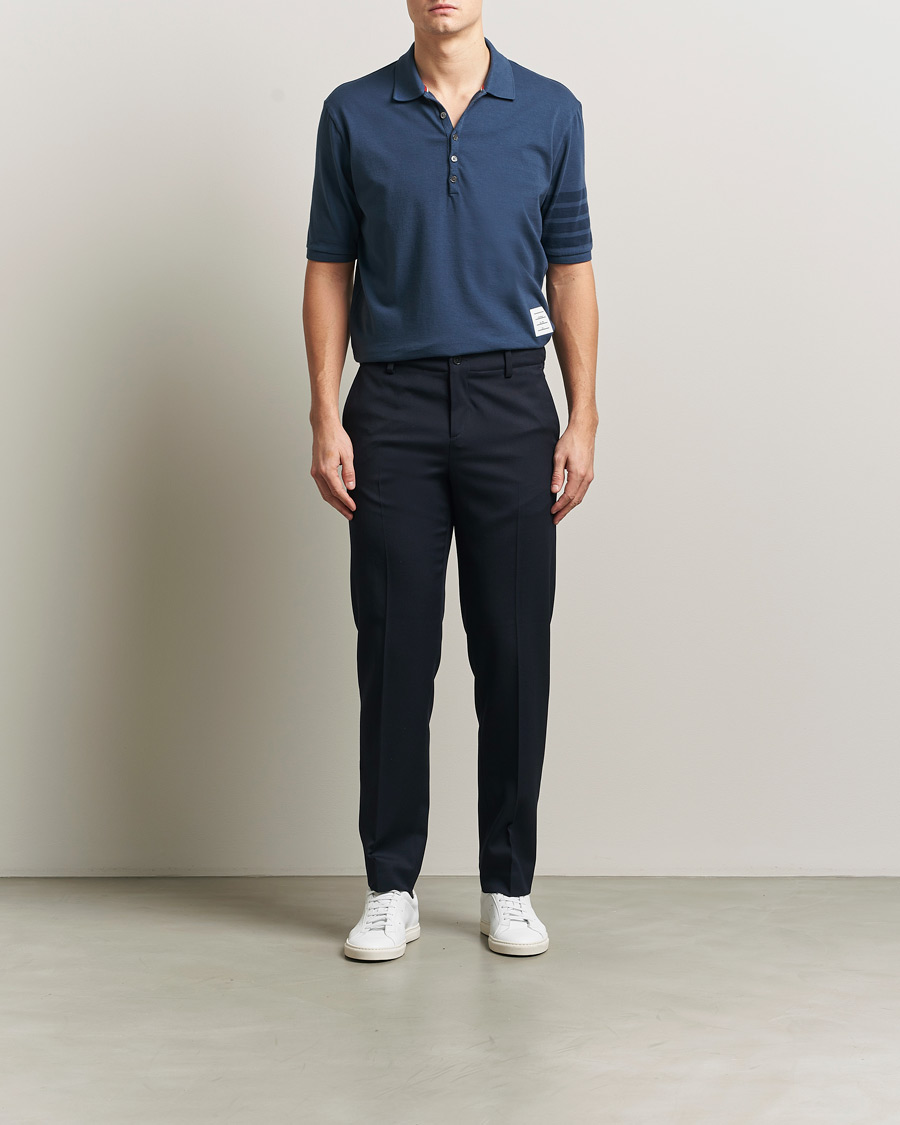 Herre | Pikéer | Thom Browne | Overdyed 4 Bar Polo Navy