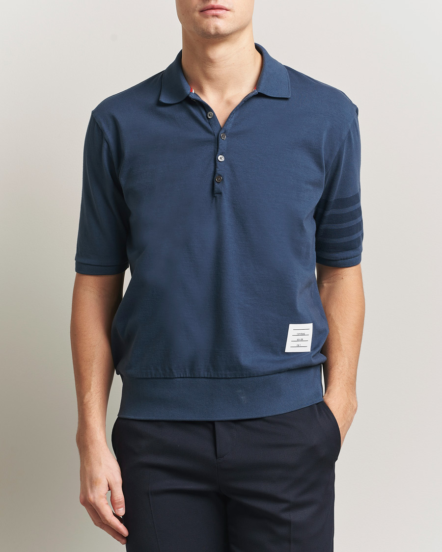 Herre | Pikéer | Thom Browne | Overdyed 4 Bar Polo Navy