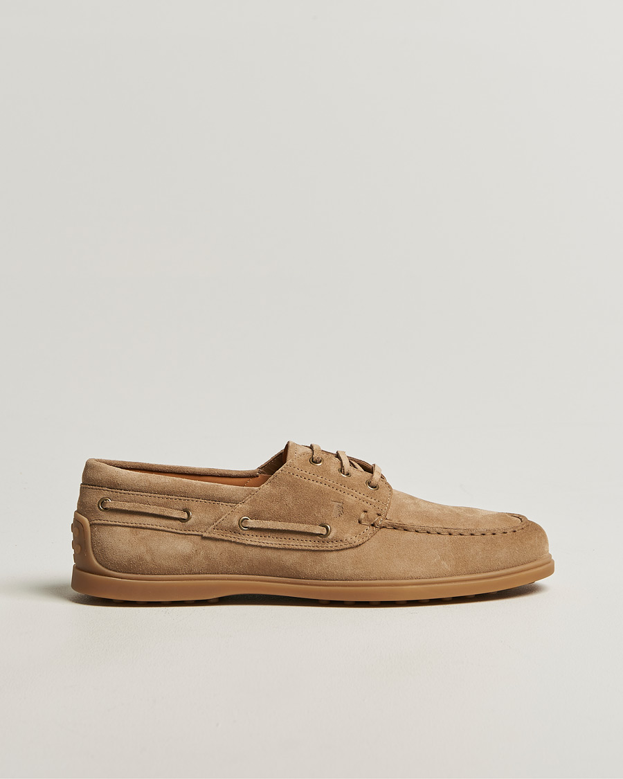Herre | Seilersko | Tod's | Gomma Leggera Boat Shoe Chestnut Suede