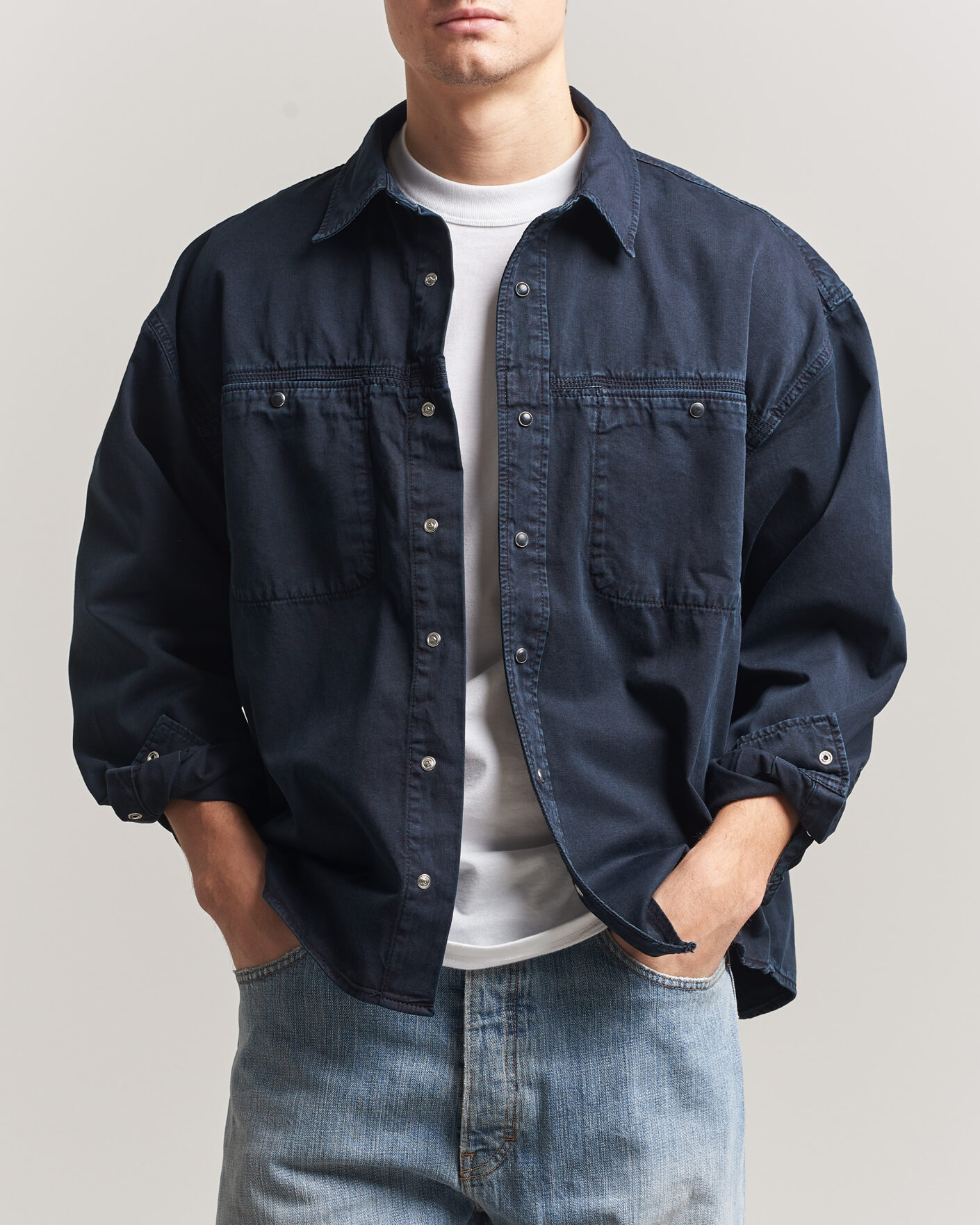 Herre | Skjorter | Jeanerica | André Pocket Overshirt Blue Black