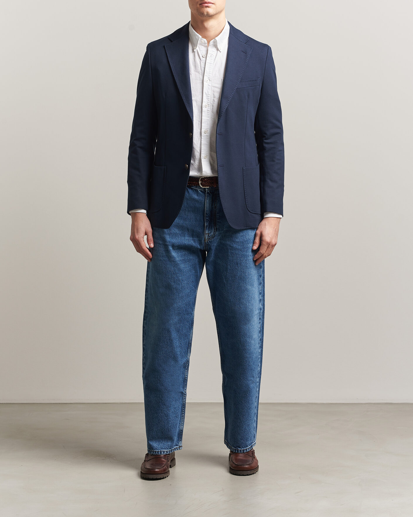 Herre | Dressjakker | Morris | Cotton Jersey Blazer Navy