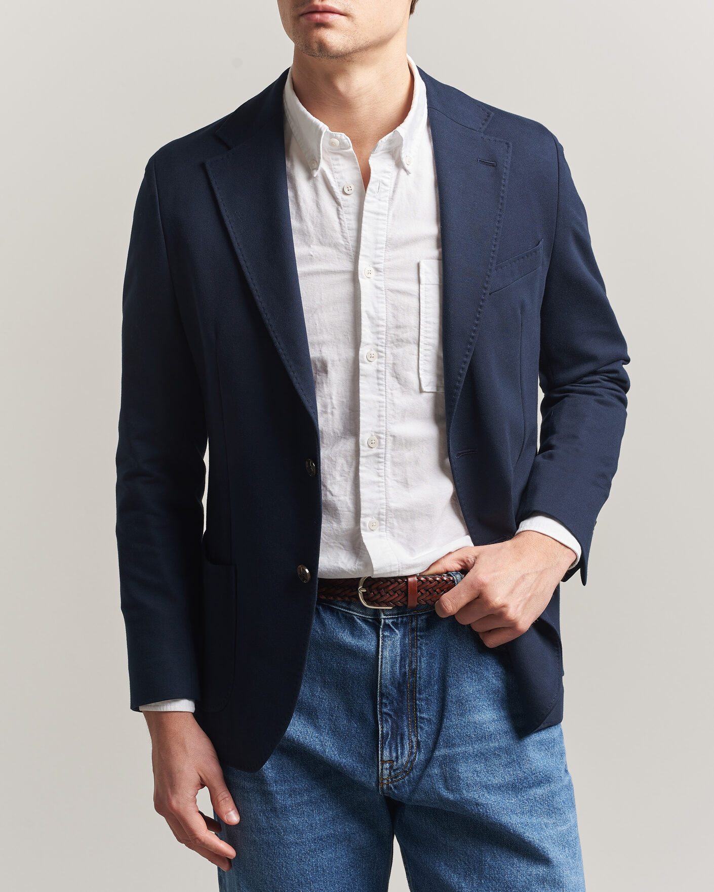 Herre | Dressjakker | Morris | Cotton Jersey Blazer Navy