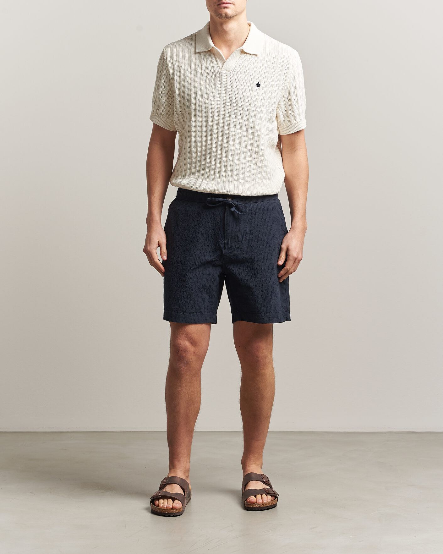 Herre | Shorts | Morris | Fenix Seersucker Shorts Dark Blue