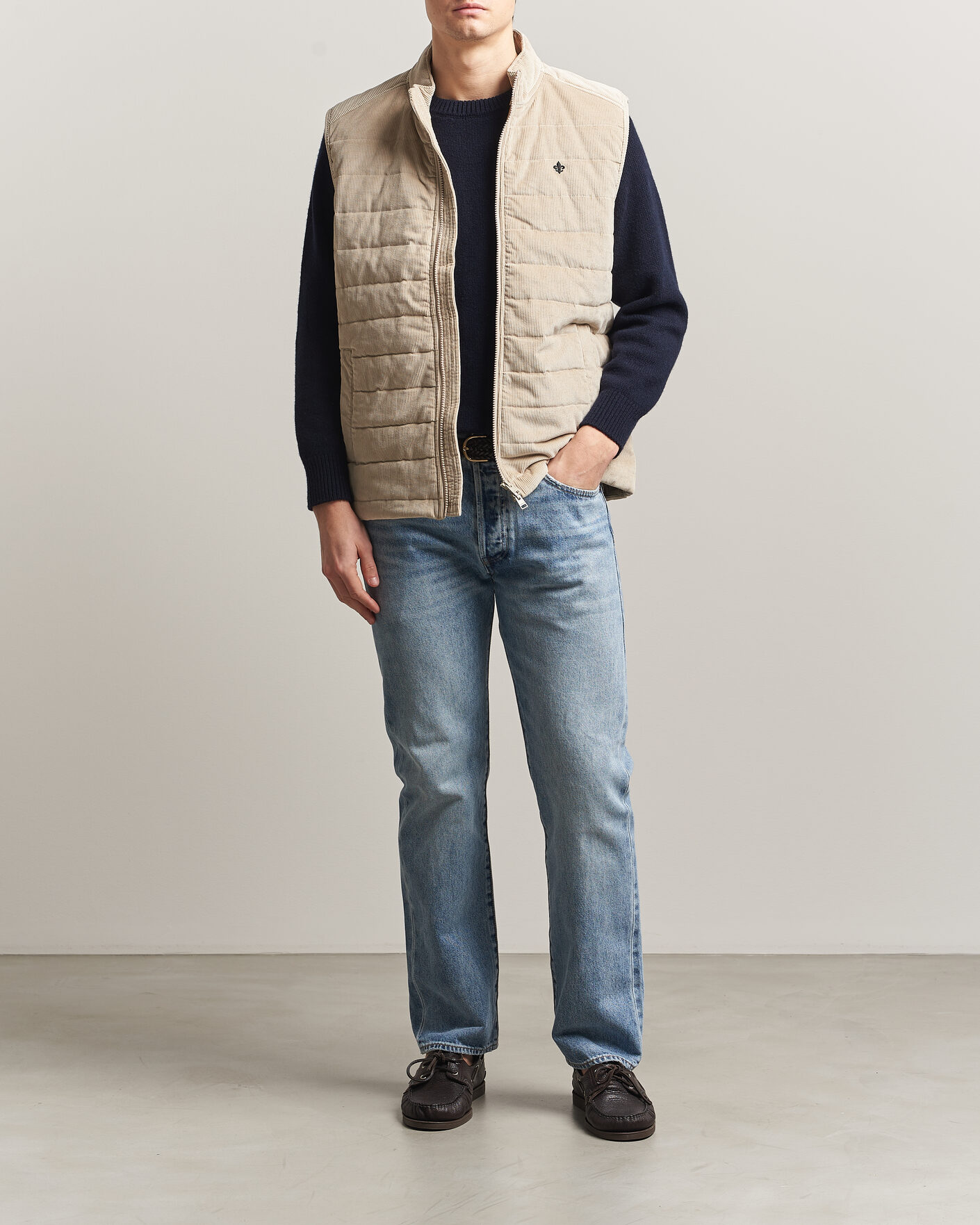 Herre | Vester | Morris | Teddy Quilted Corduroy Vest Khaki
