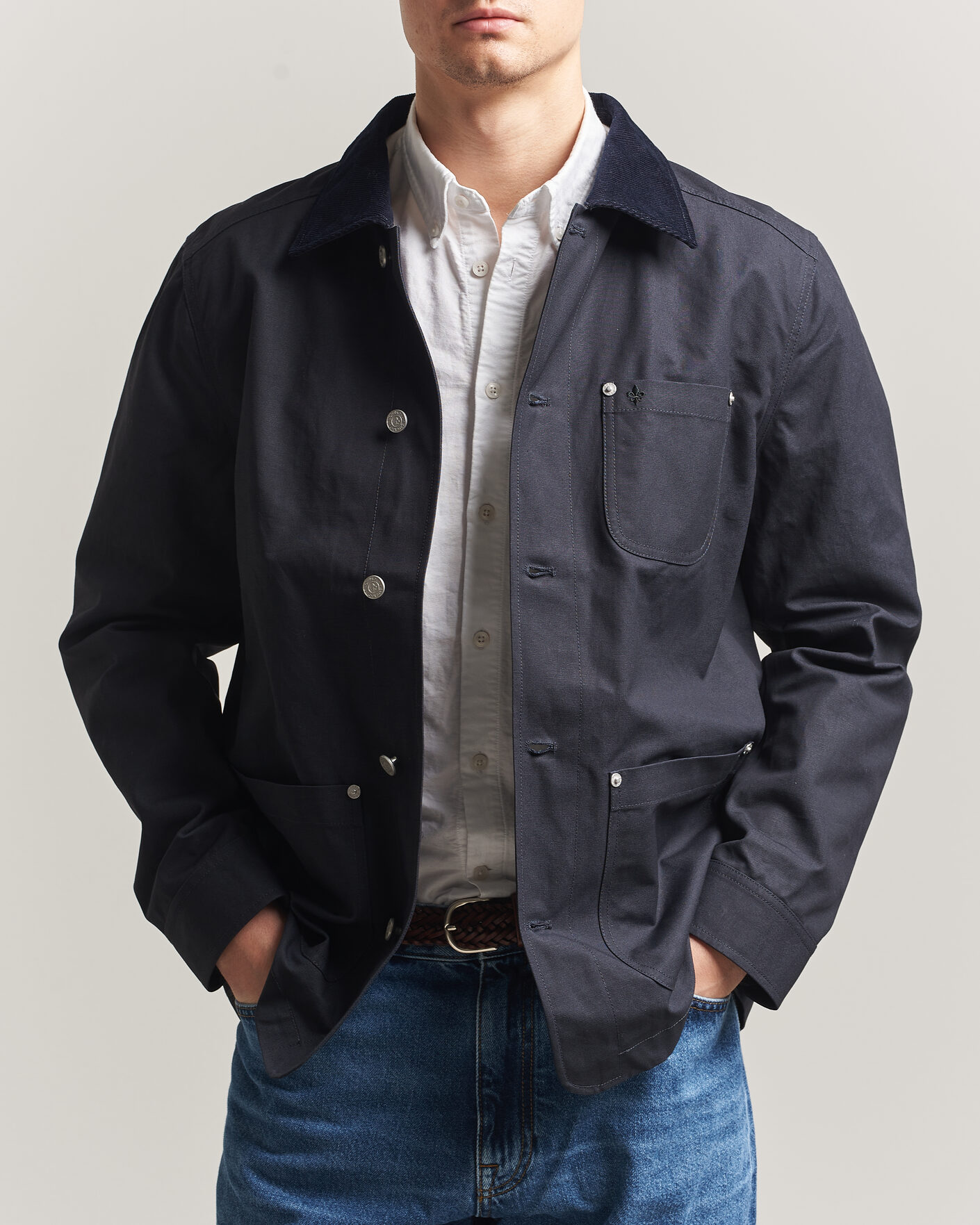 Herre | Jakker | Morris | Belmont Wax Shirt Jacket Navy