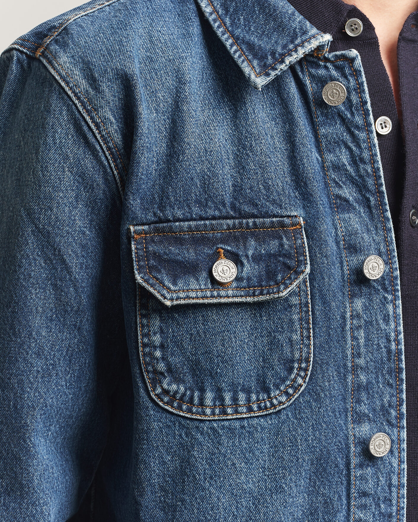 Herre | Jakker | Morris | Denim Shirt Jacket Blue