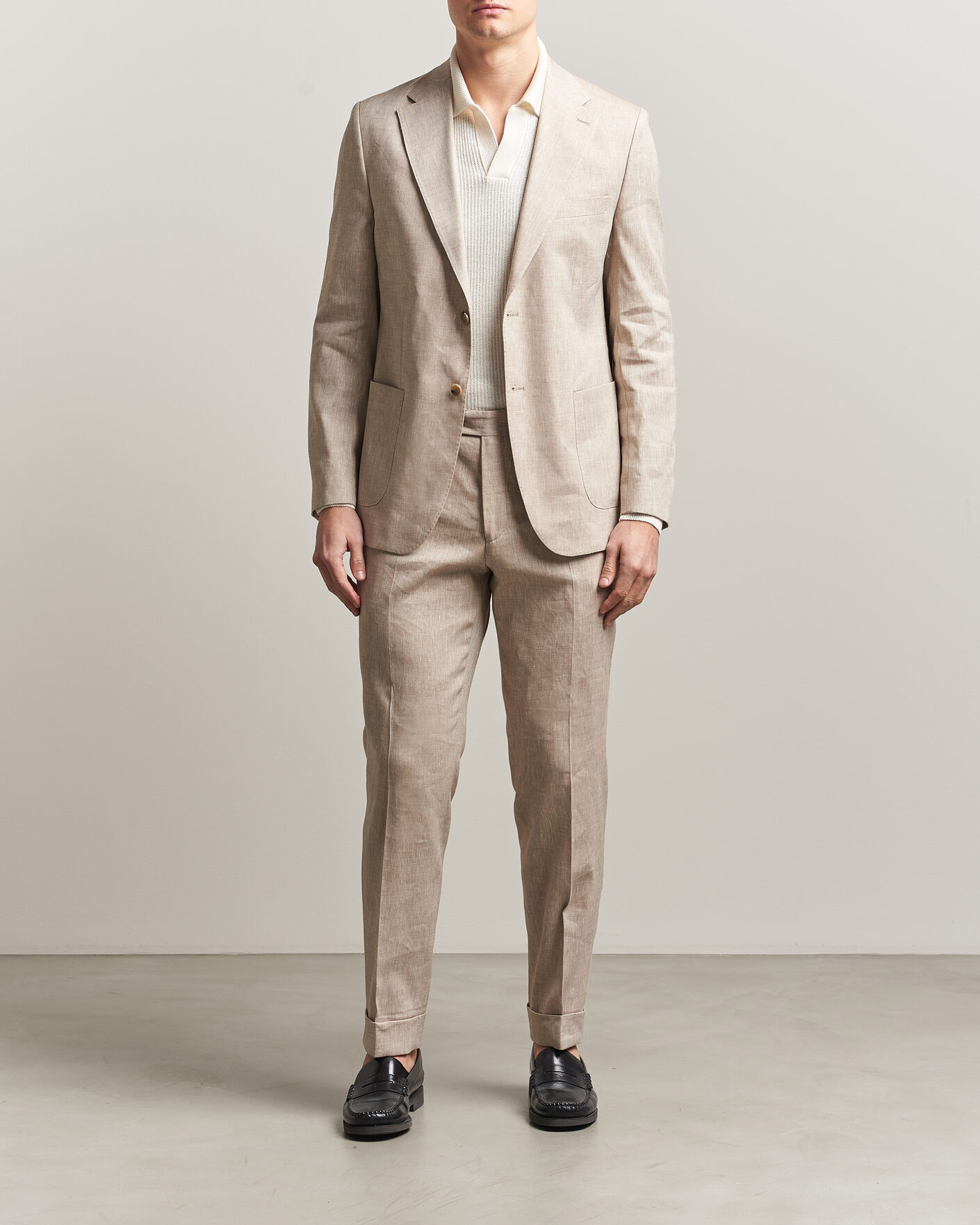 Herre | Dressjakker | Morris | Linen Suit Blazer Khaki