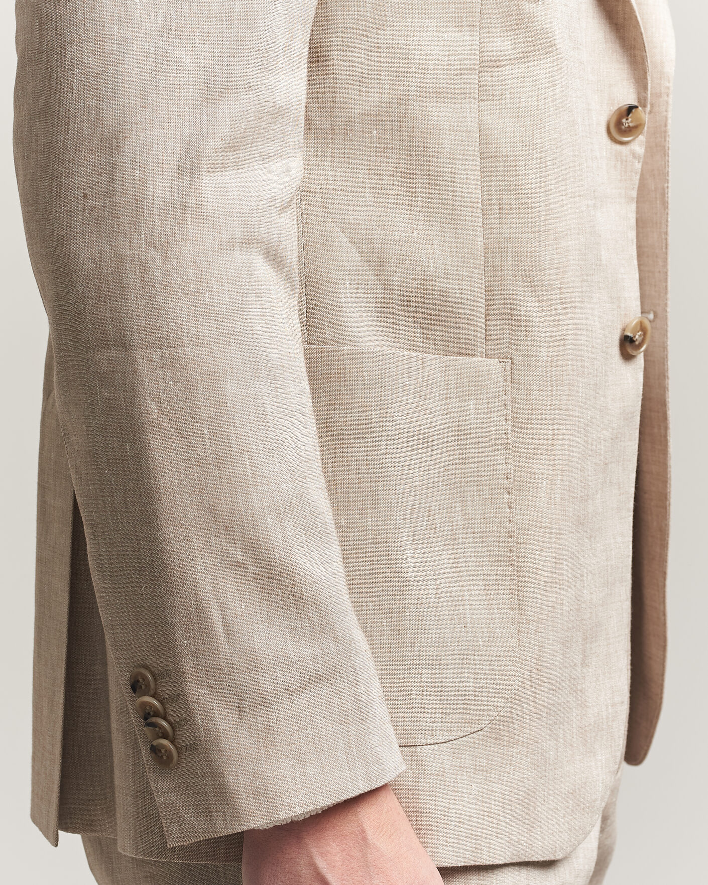 Herre | Dressjakker | Morris | Linen Suit Blazer Khaki
