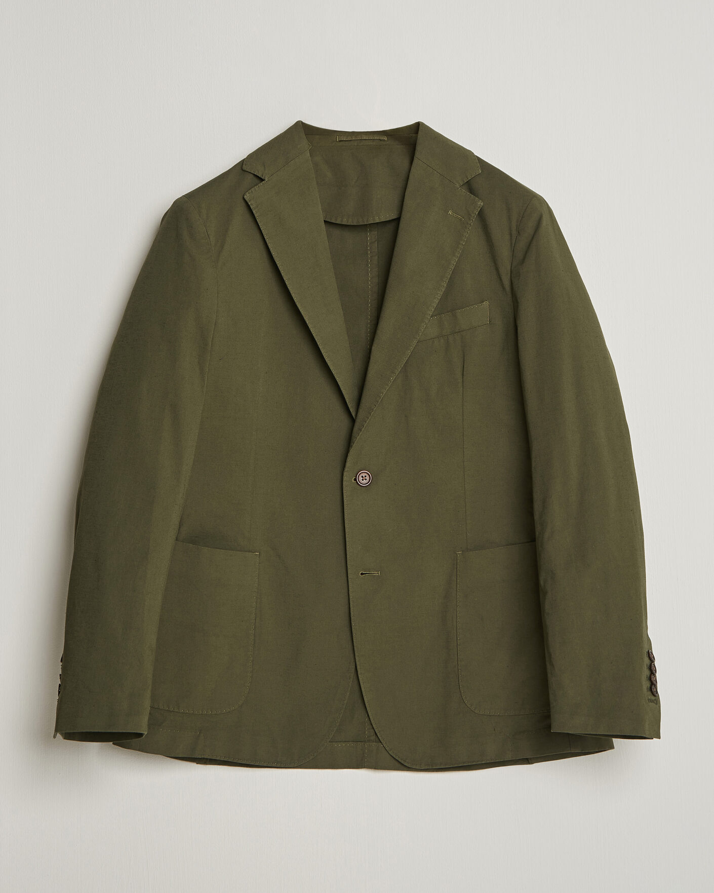 Herre | Dressjakker | Morris | Washed Cotton Suit Blazer Olive