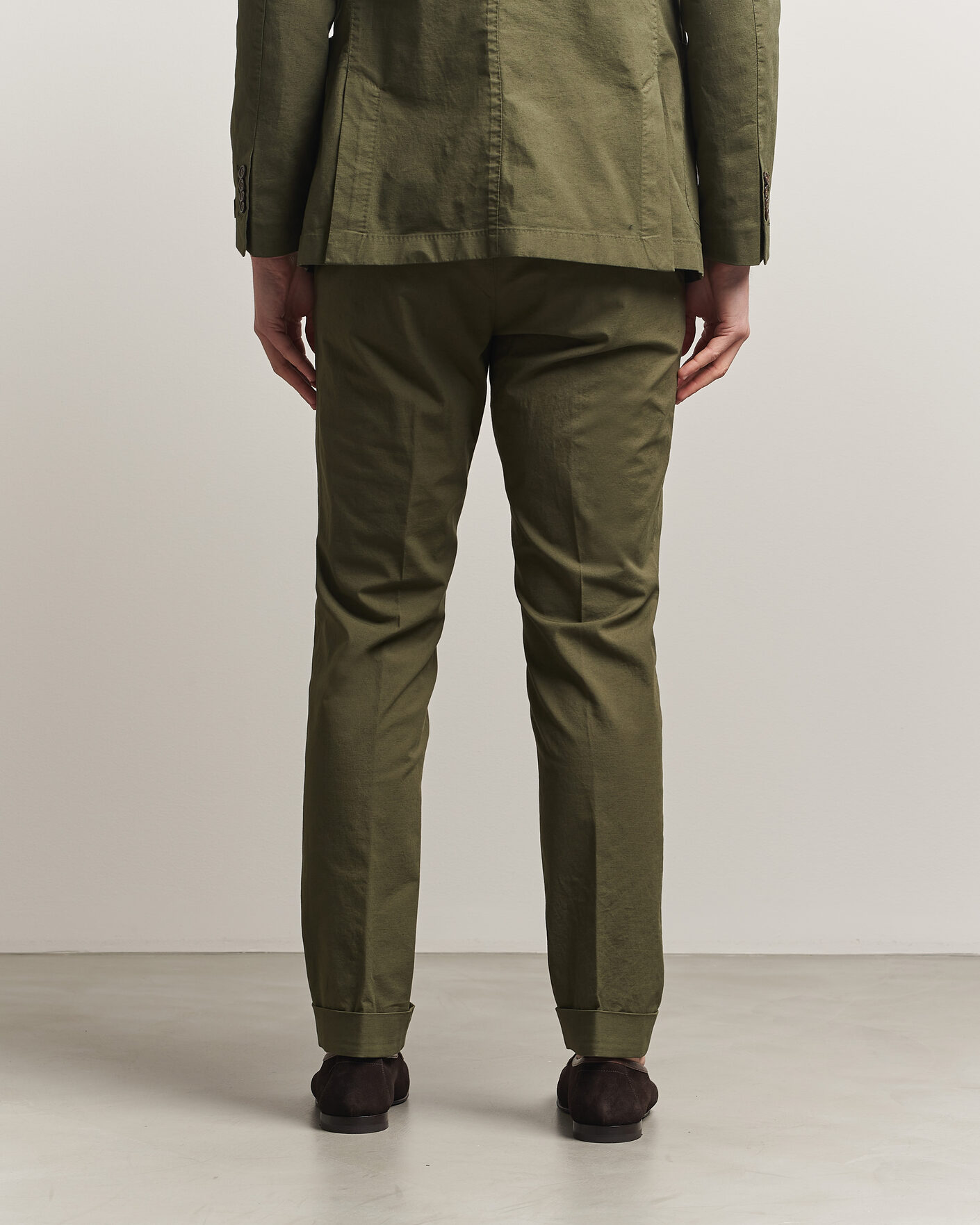 Herre | Bukser | Morris | Jack Washed Cotton Trousers Olive