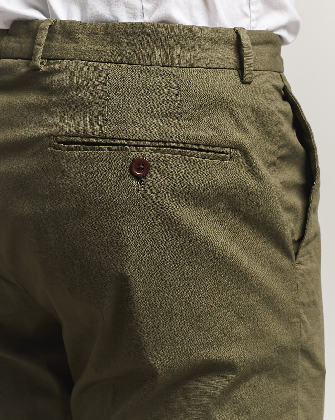 Herre | Bukser | Morris | Jack Washed Cotton Trousers Olive