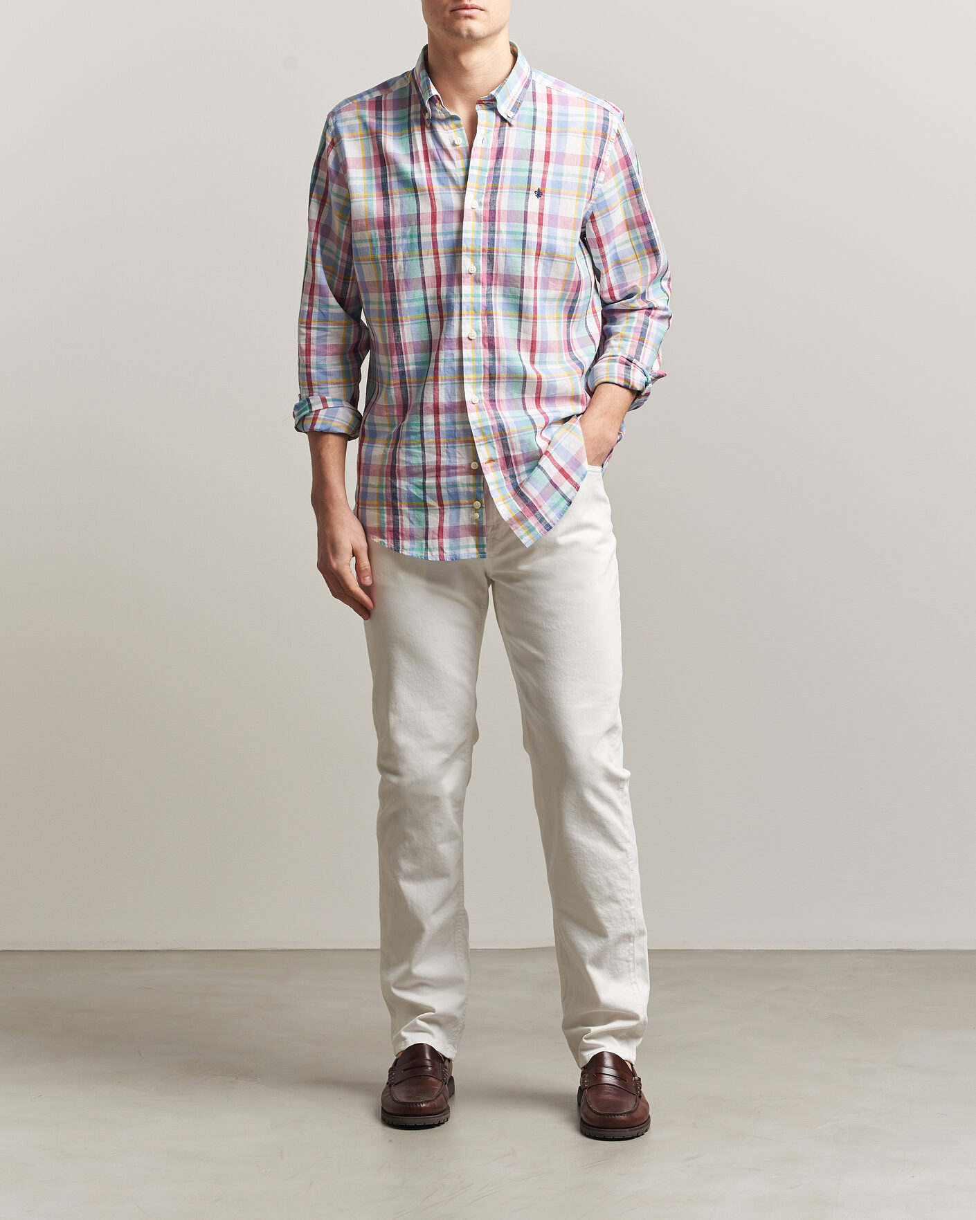 Herre | Jeans | Morris | James Brushed 5-Pocket Jeans Off White