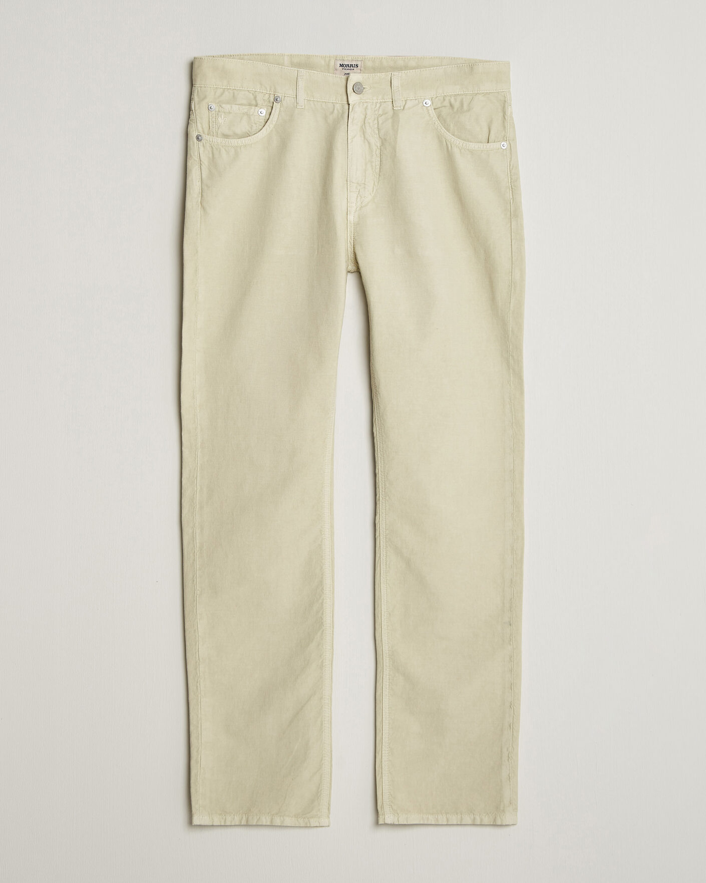 Herre | Bukser | Morris | James Washed Linen 5-Pocket Pants Khaki