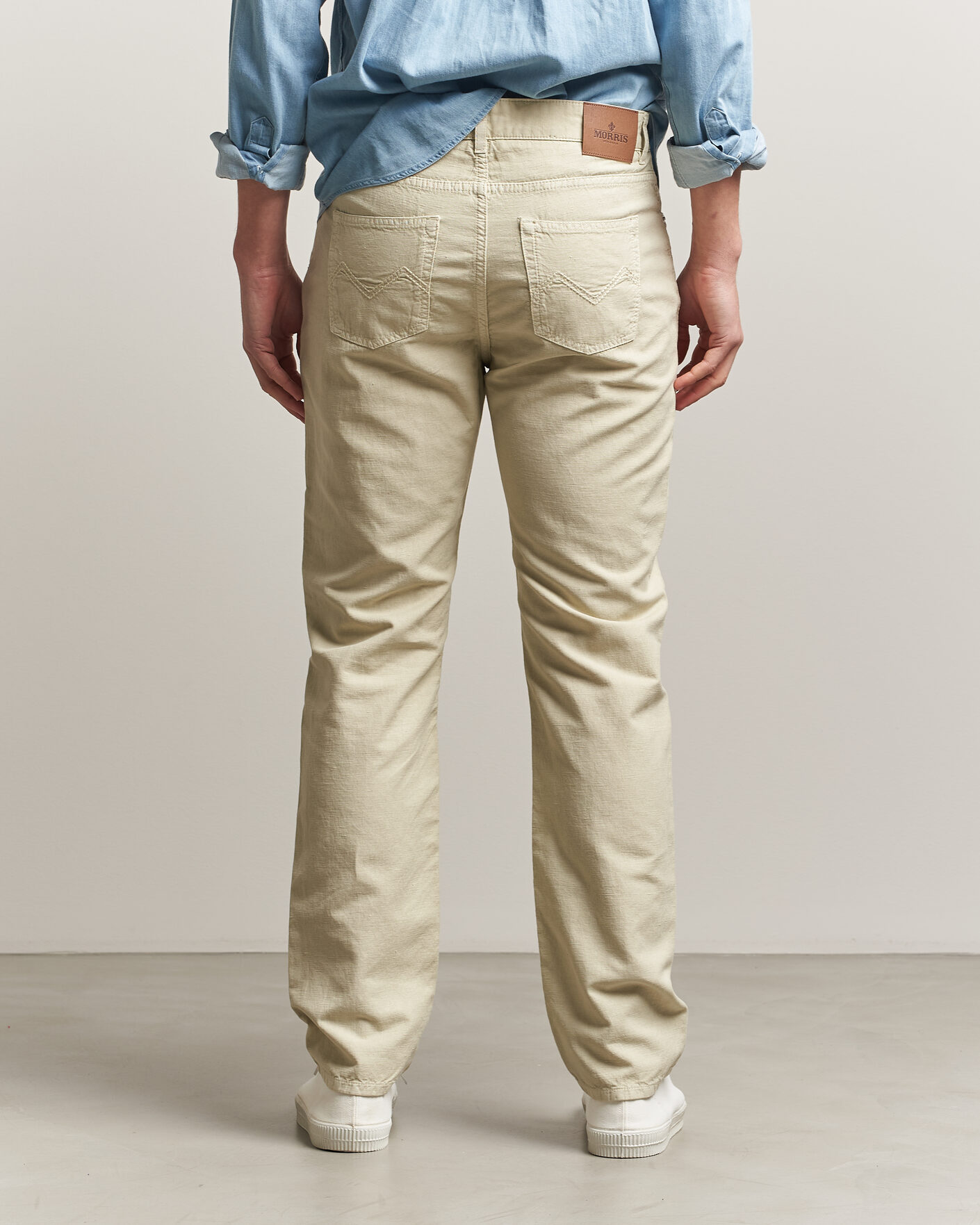Herre | Bukser | Morris | James Washed Linen 5-Pocket Pants Khaki