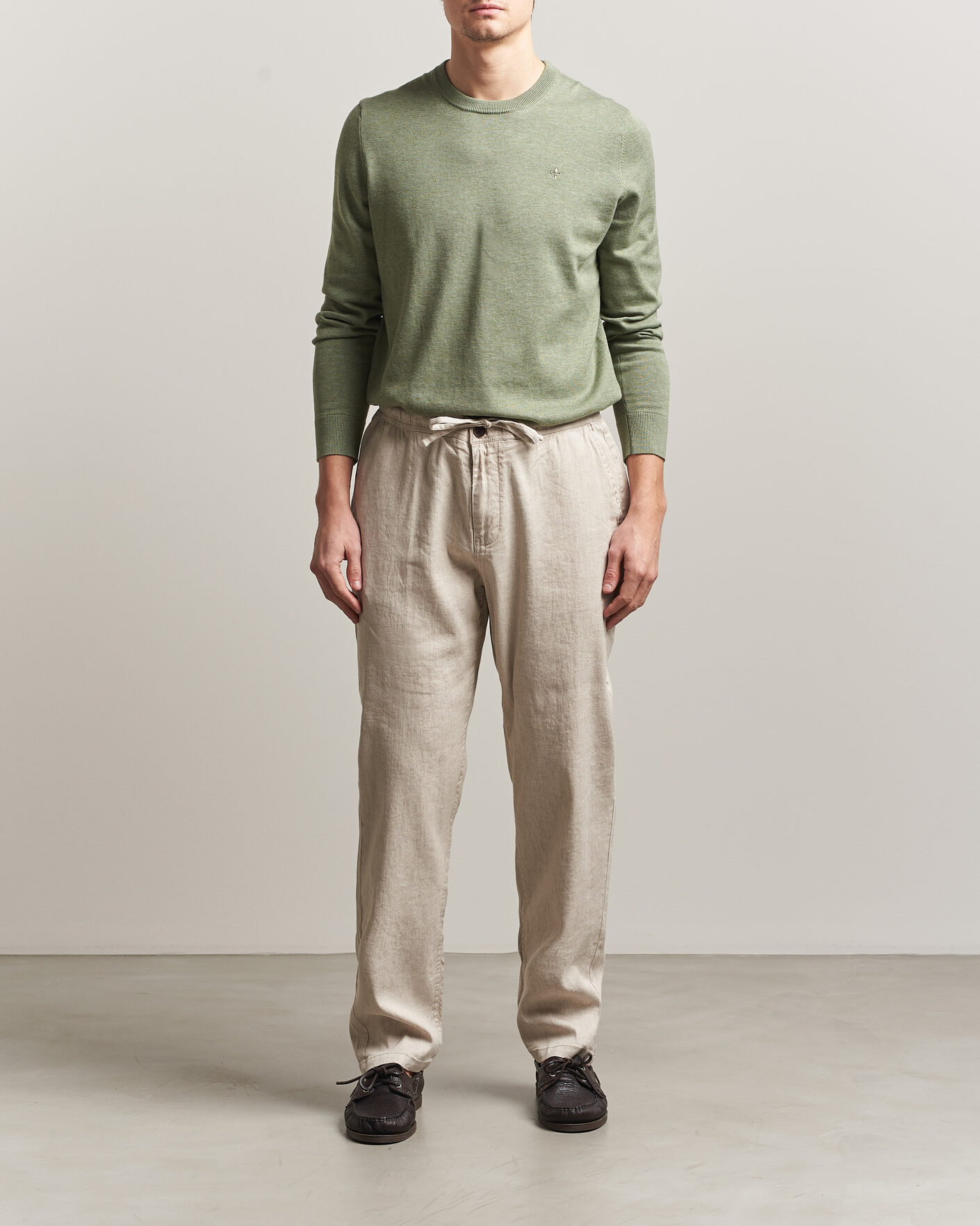 Herre | Bukser | Morris | Fenix Linen Trousers Khaki