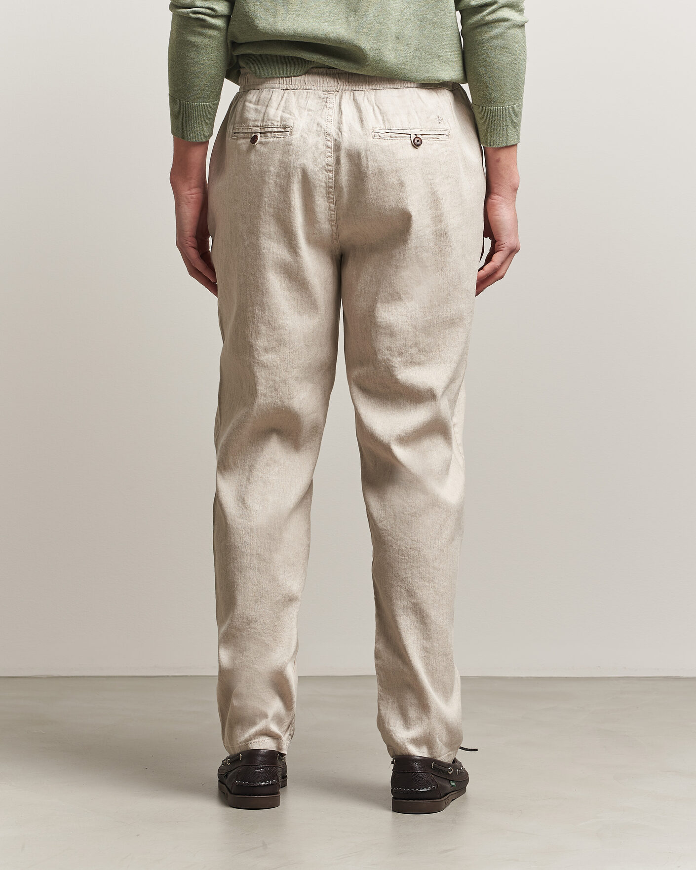 Herre | Bukser | Morris | Fenix Linen Trousers Khaki