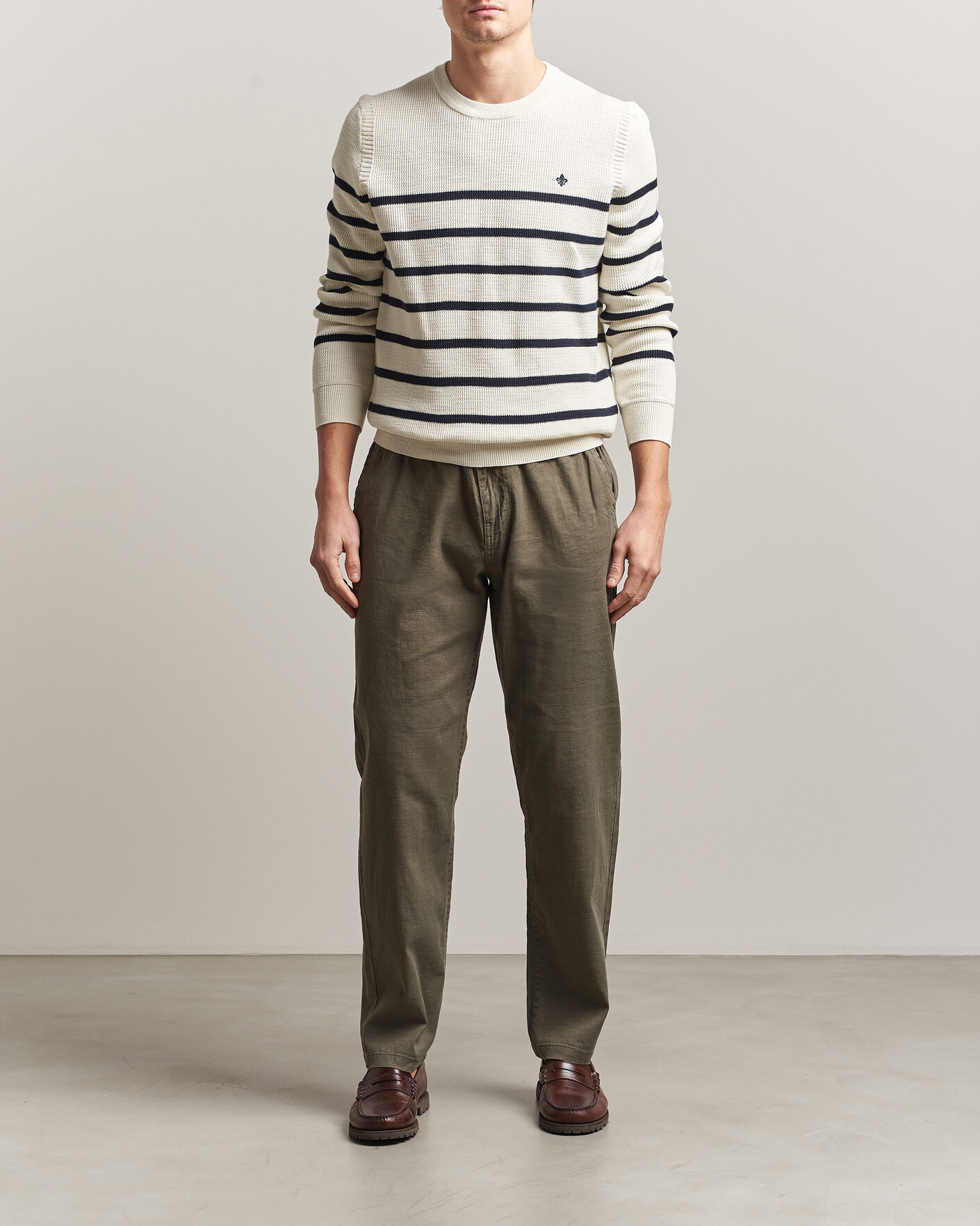 Herre | Bukser | Morris | Fenix Linen Trousers Olive