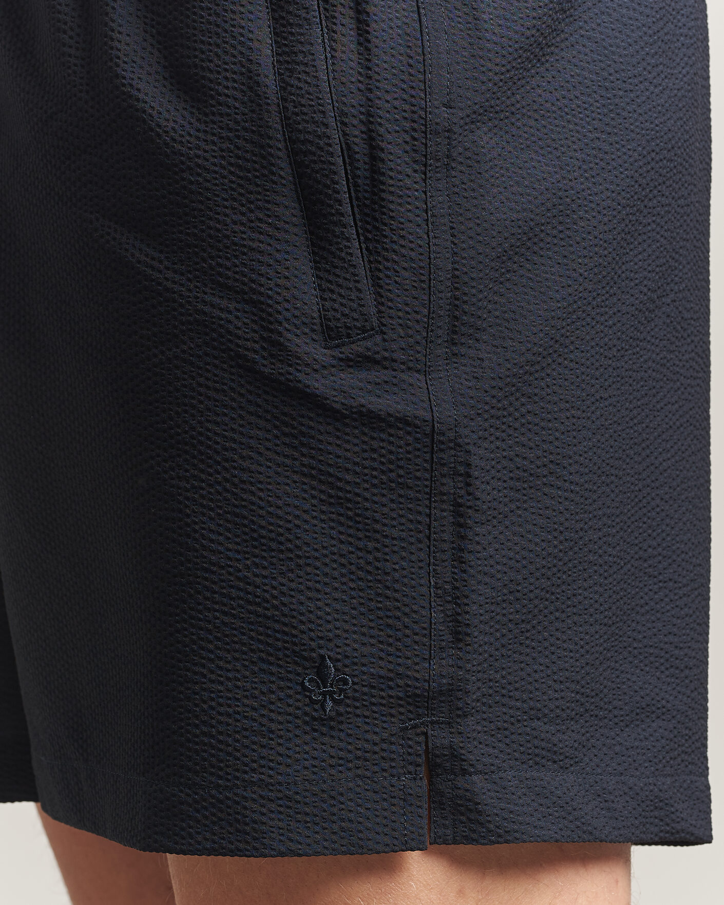 Herre | Badeshorts | Morris | Seersucker Bathing Trunks Dark Blue