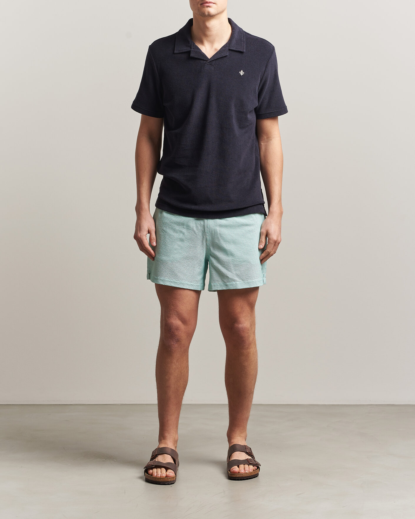 Herre | Badeshorts | Morris | Seersucker Bathing Trunks Green