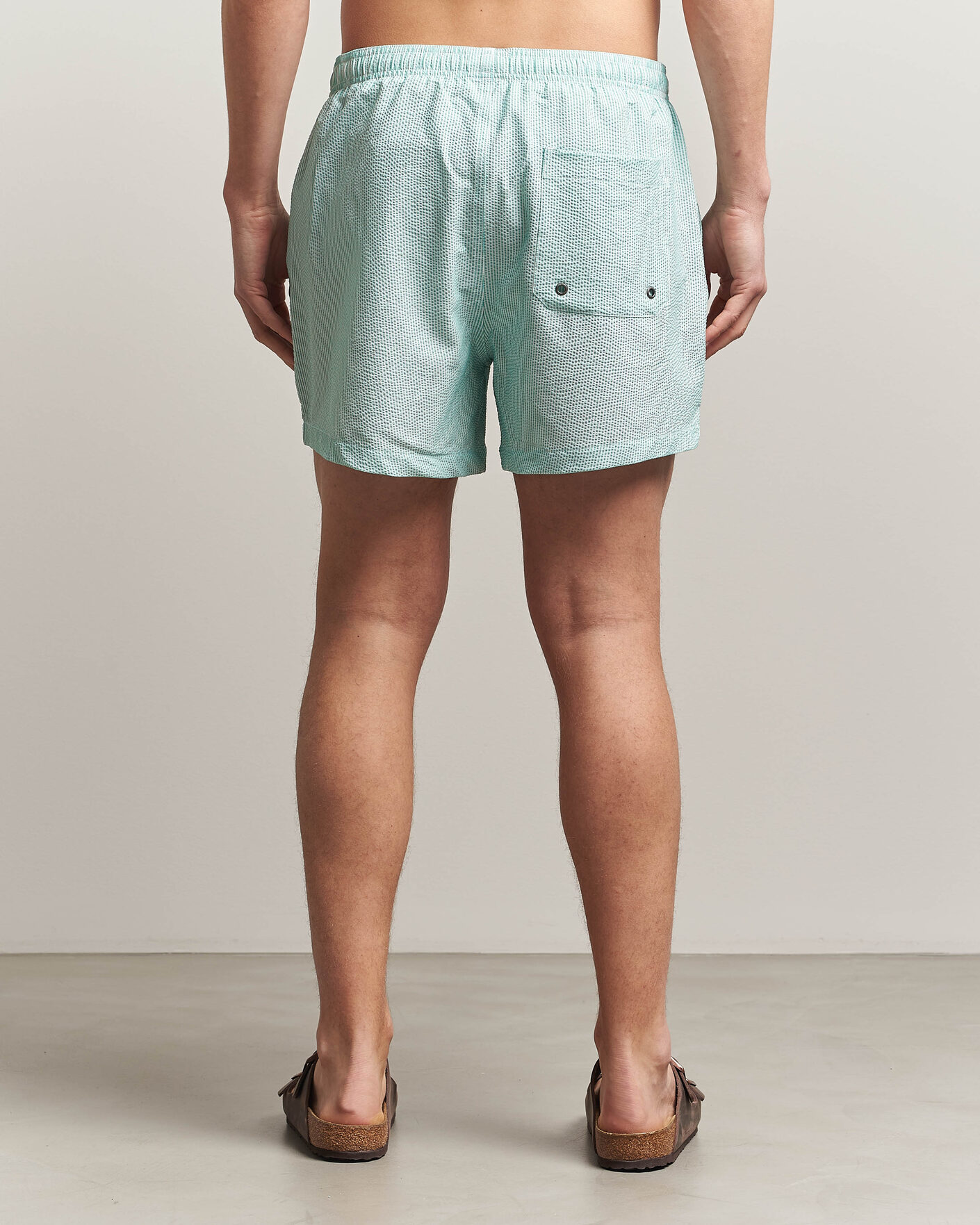 Herre | Badeshorts | Morris | Seersucker Bathing Trunks Green