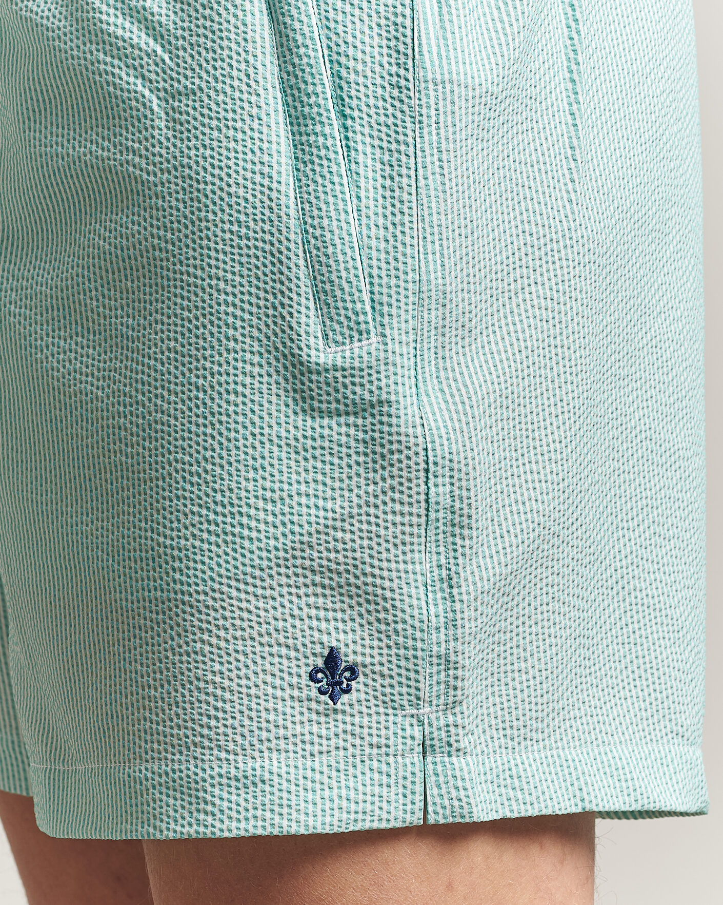 Herre | Badeshorts | Morris | Seersucker Bathing Trunks Green