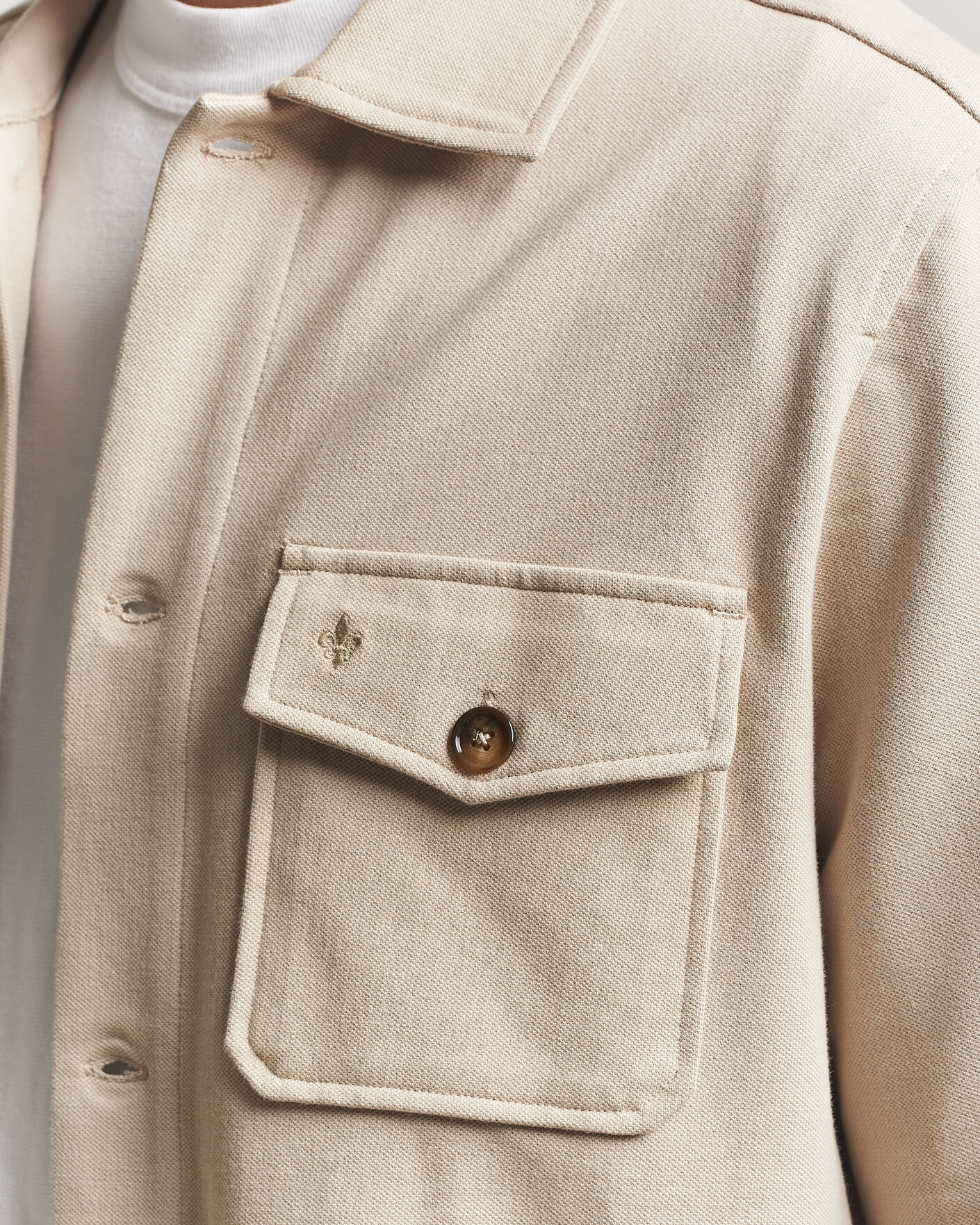 Herre | Skjorter | Morris | Andrew Jersey Overshirt Khaki