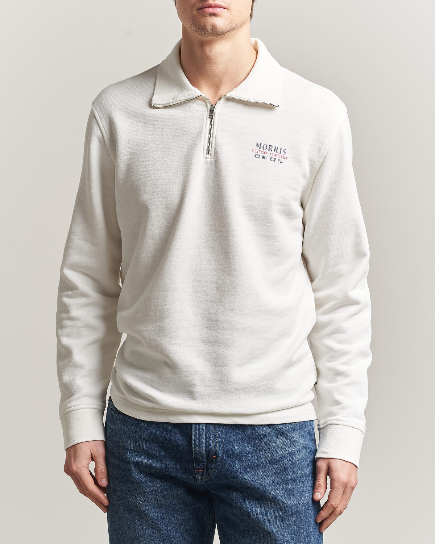Herre | Gensere | Morris | Northcott Slub Half-Zip White