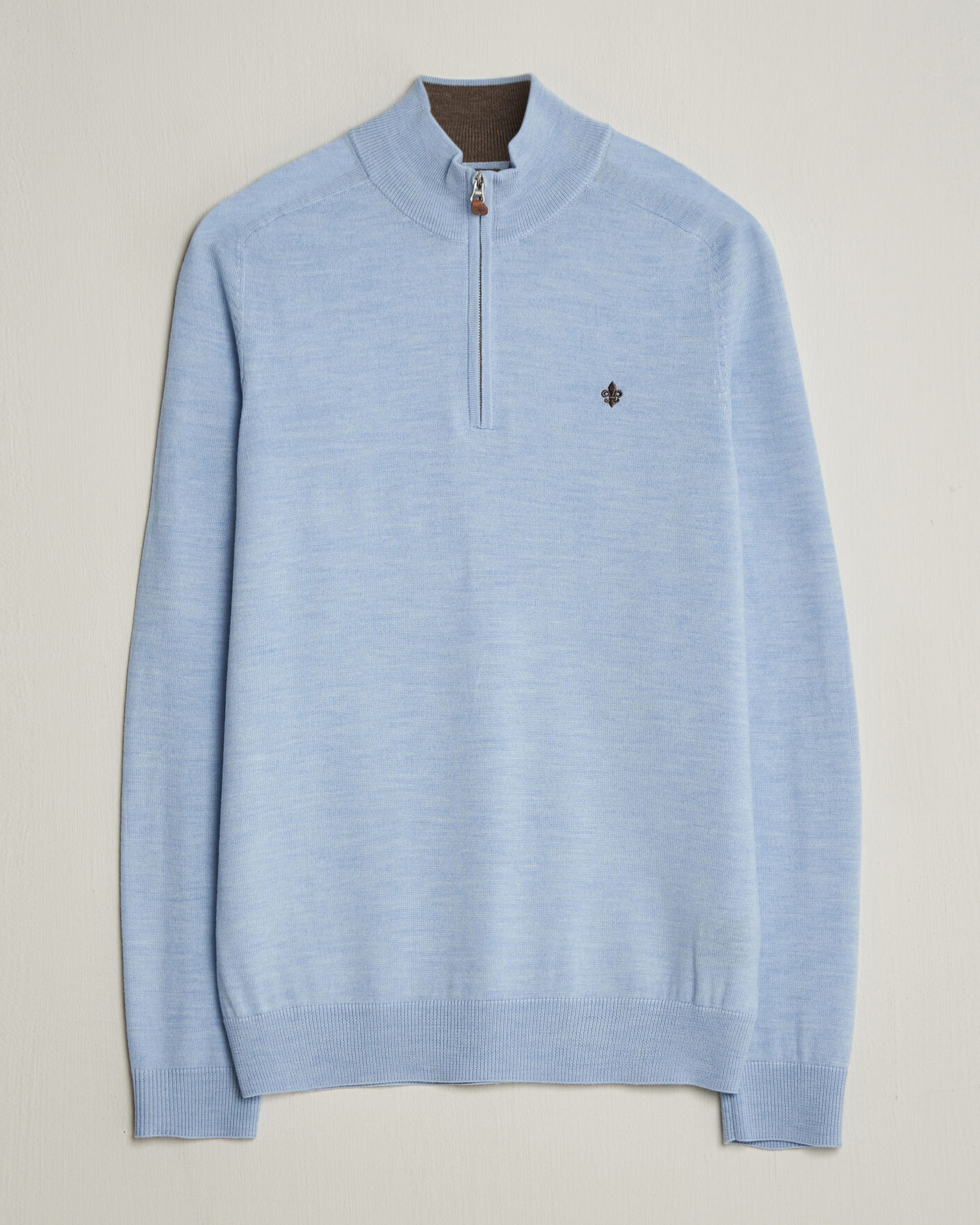 Herre | Gensere | Morris | John Merino Half-Zip Light Blue
