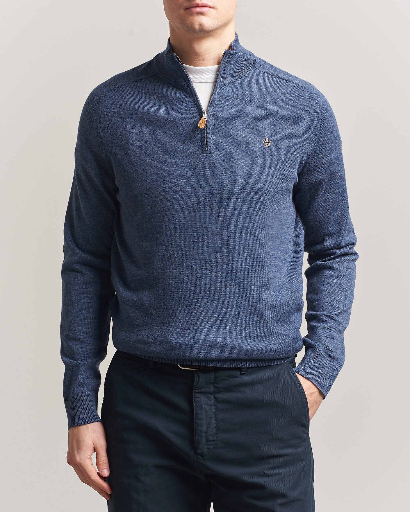 Herre | Gensere | Morris | John Merino Half-Zip Blue