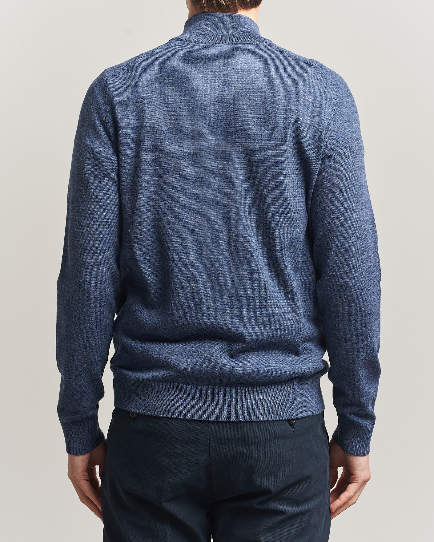Herre | Gensere | Morris | John Merino Half-Zip Blue