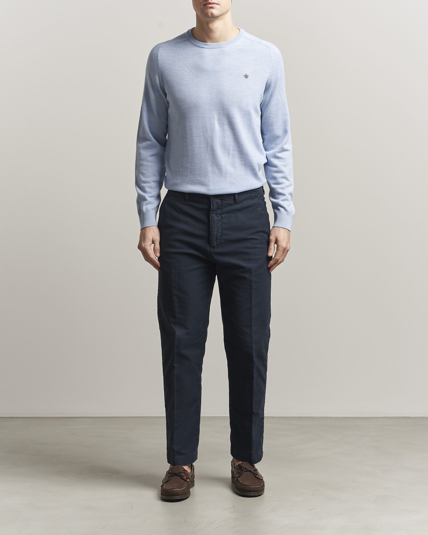 Herre | Gensere | Morris | Merino Oneck Light Blue