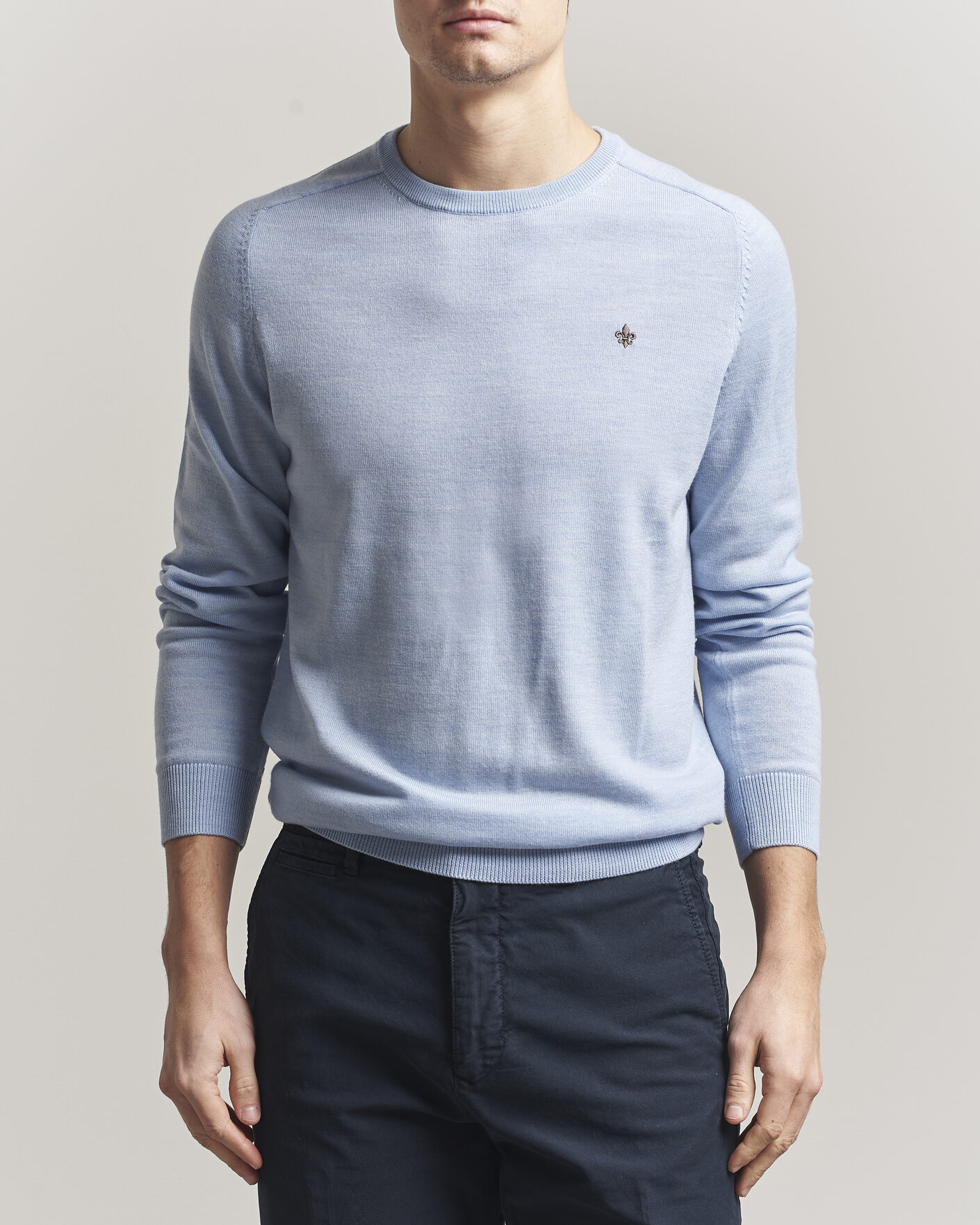 Herre | Gensere | Morris | Merino Oneck Light Blue