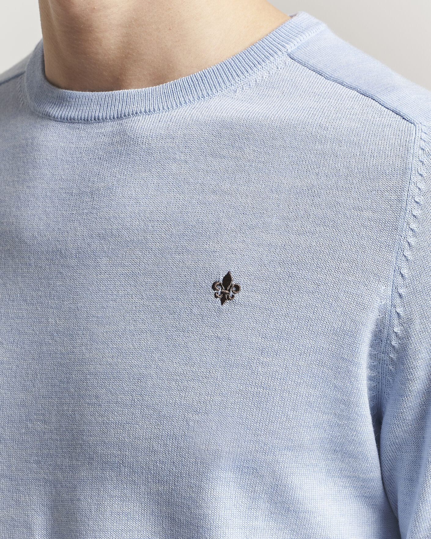 Herre | Gensere | Morris | Merino Oneck Light Blue