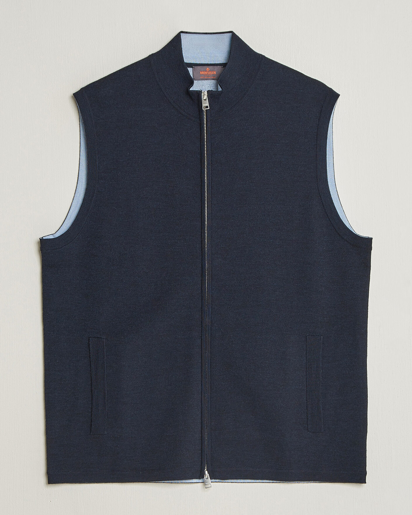 Herre | Gensere | Morris | Merino Double Zip Vest Navy