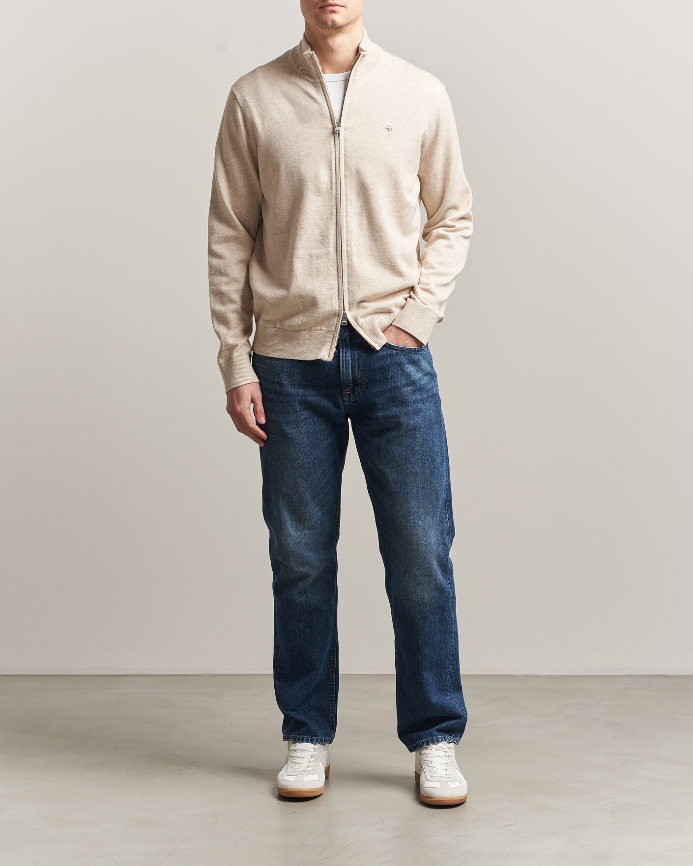 Herre | Gensere | Morris | Riley Zip Cardigan Khaki