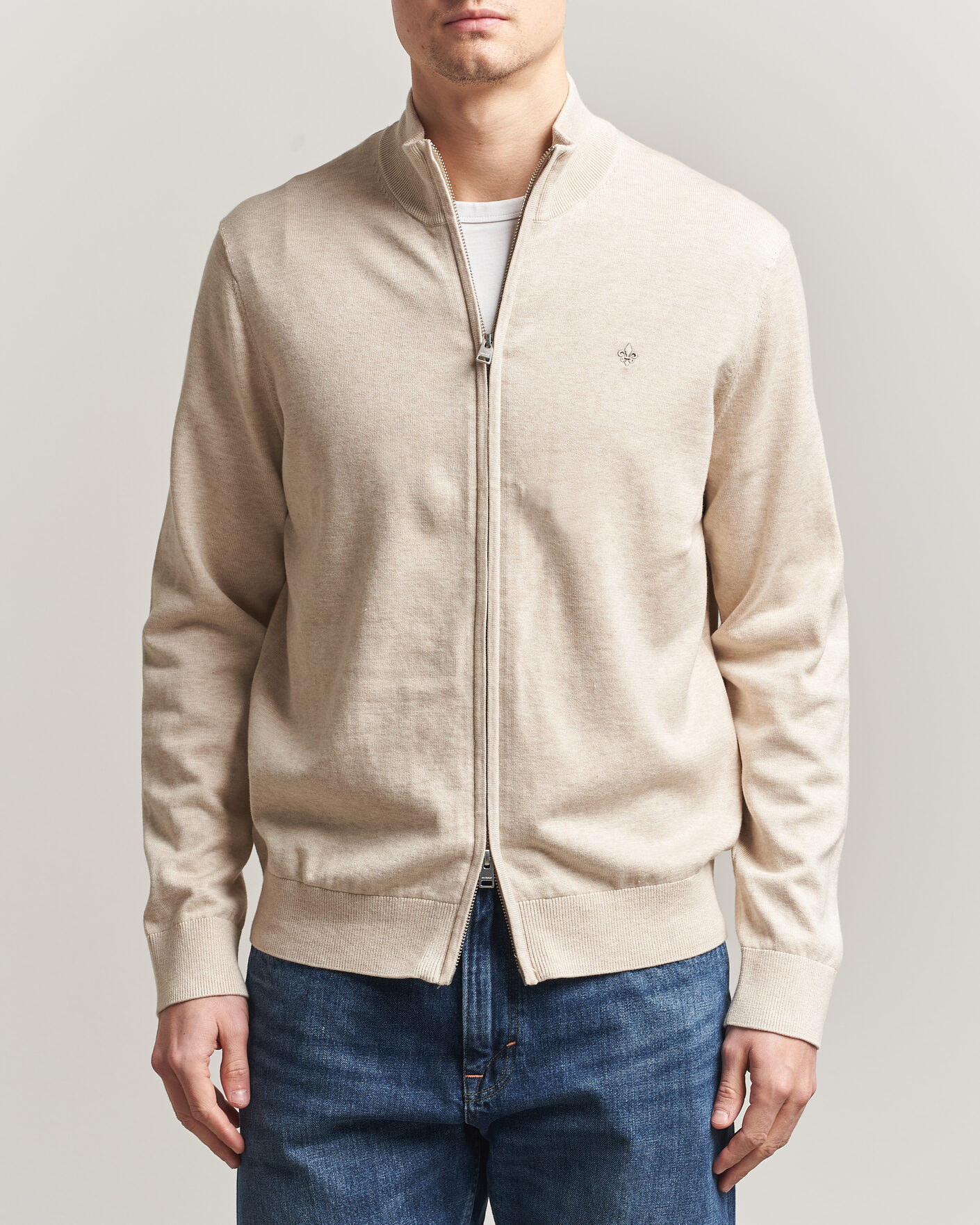 Herre | Gensere | Morris | Riley Zip Cardigan Khaki