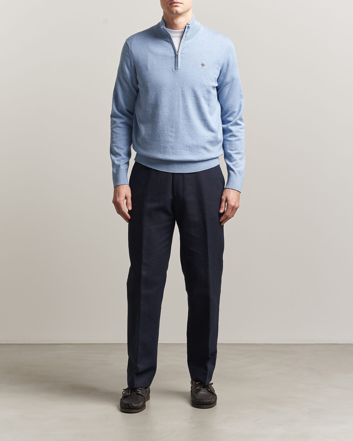 Herre | Gensere | Morris | Riley Half-Zip Light Blue