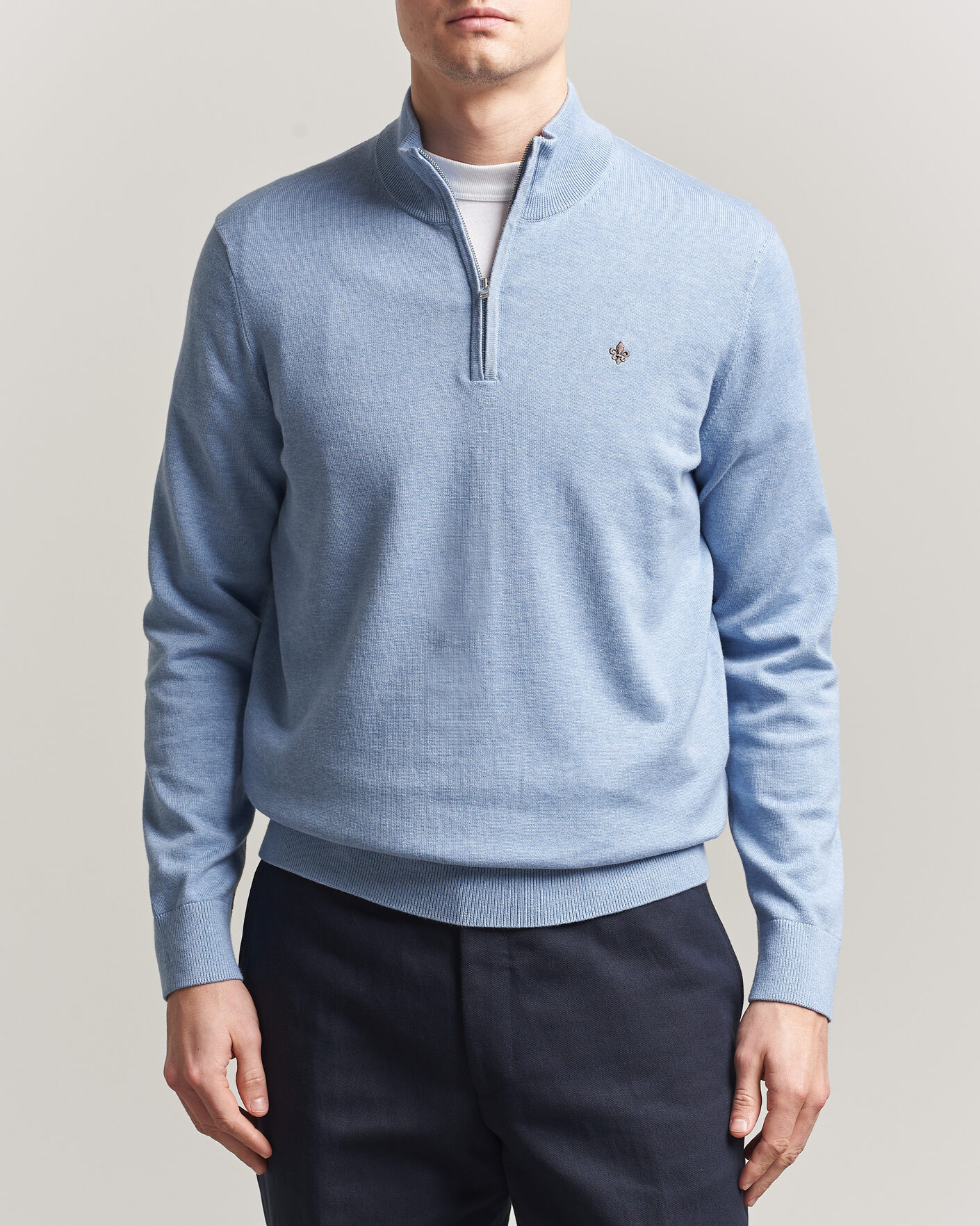 Herre | Gensere | Morris | Riley Half-Zip Light Blue