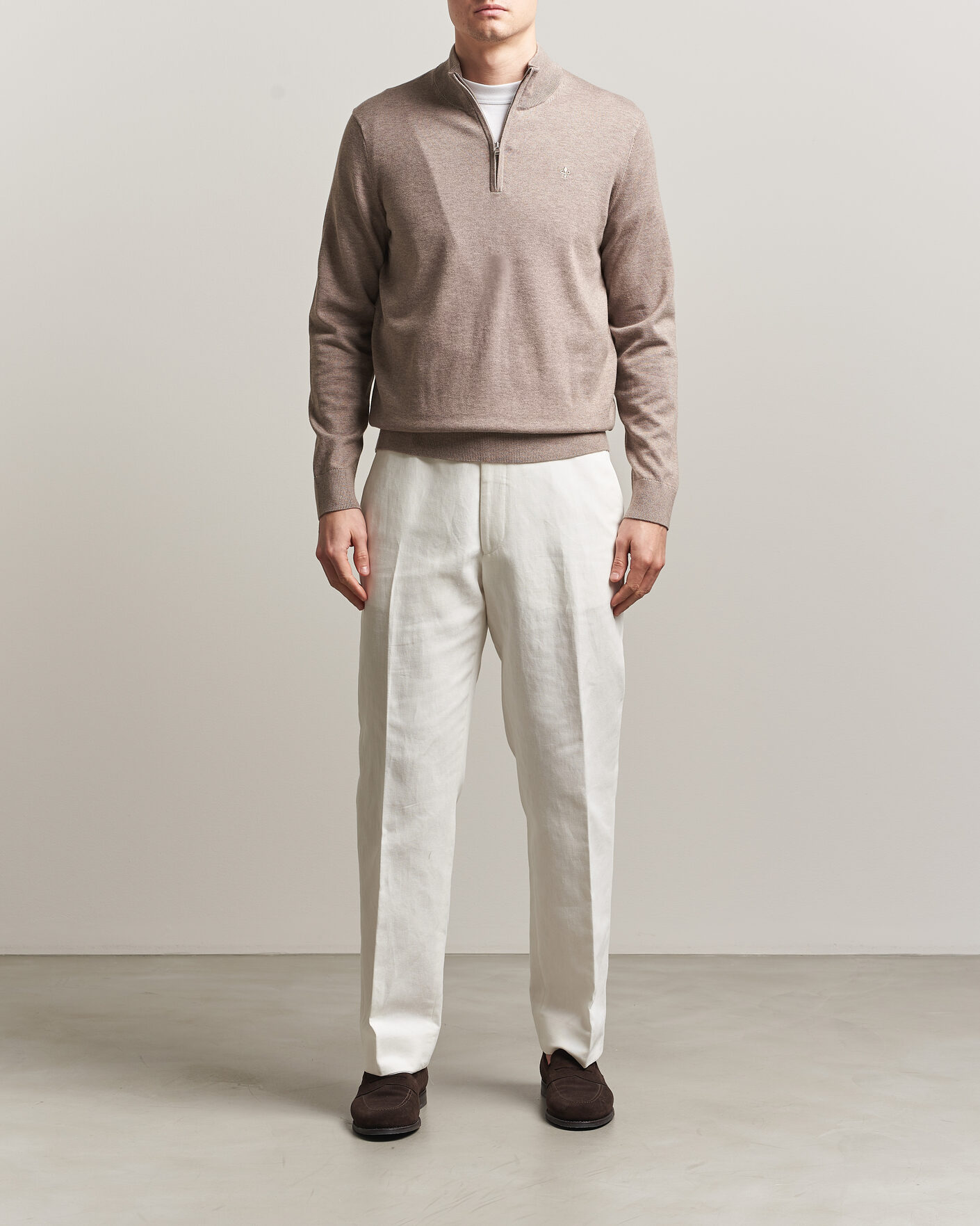 Herre | Gensere | Morris | Riley Half-Zip Brown