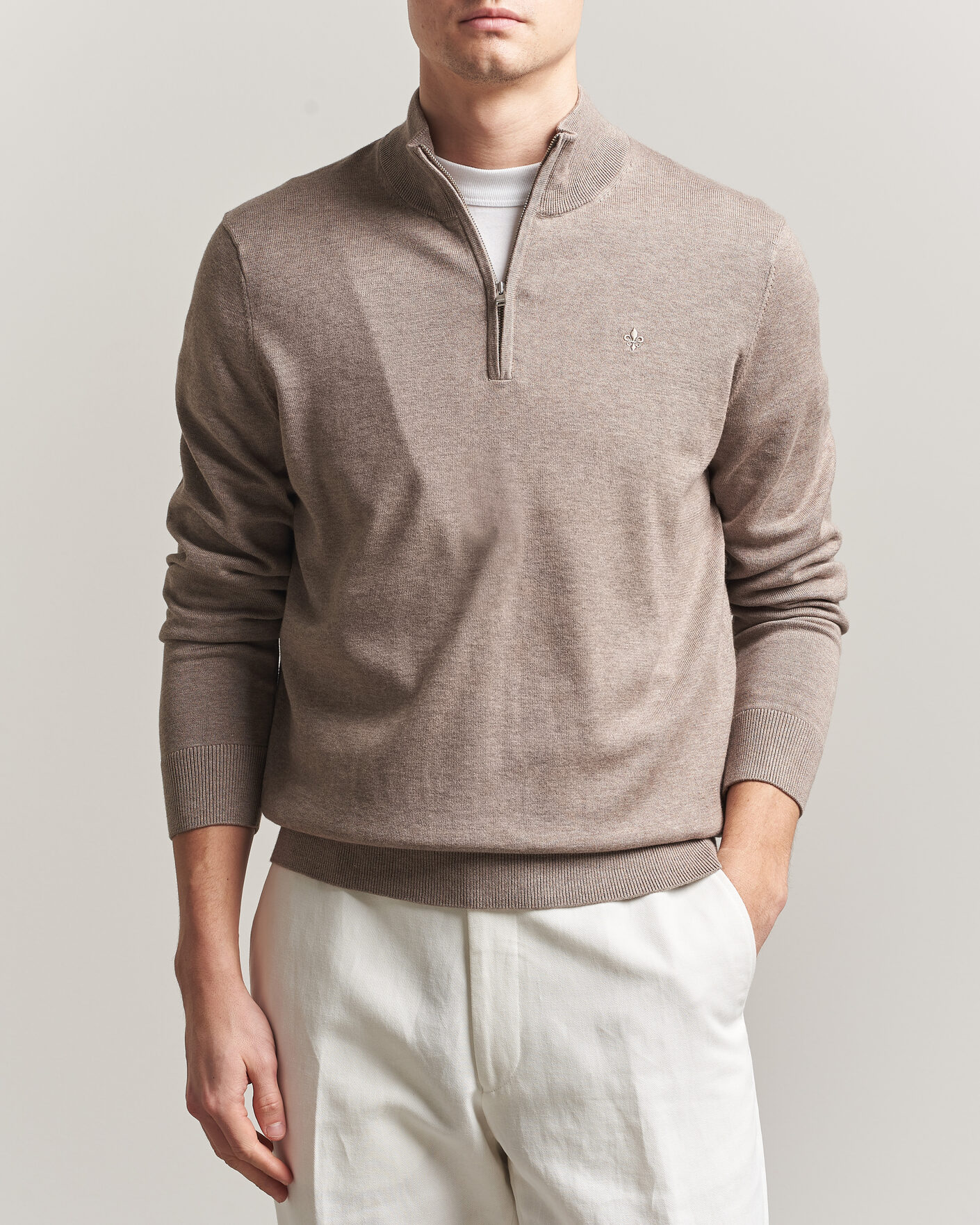 Herre | Gensere | Morris | Riley Half-Zip Brown